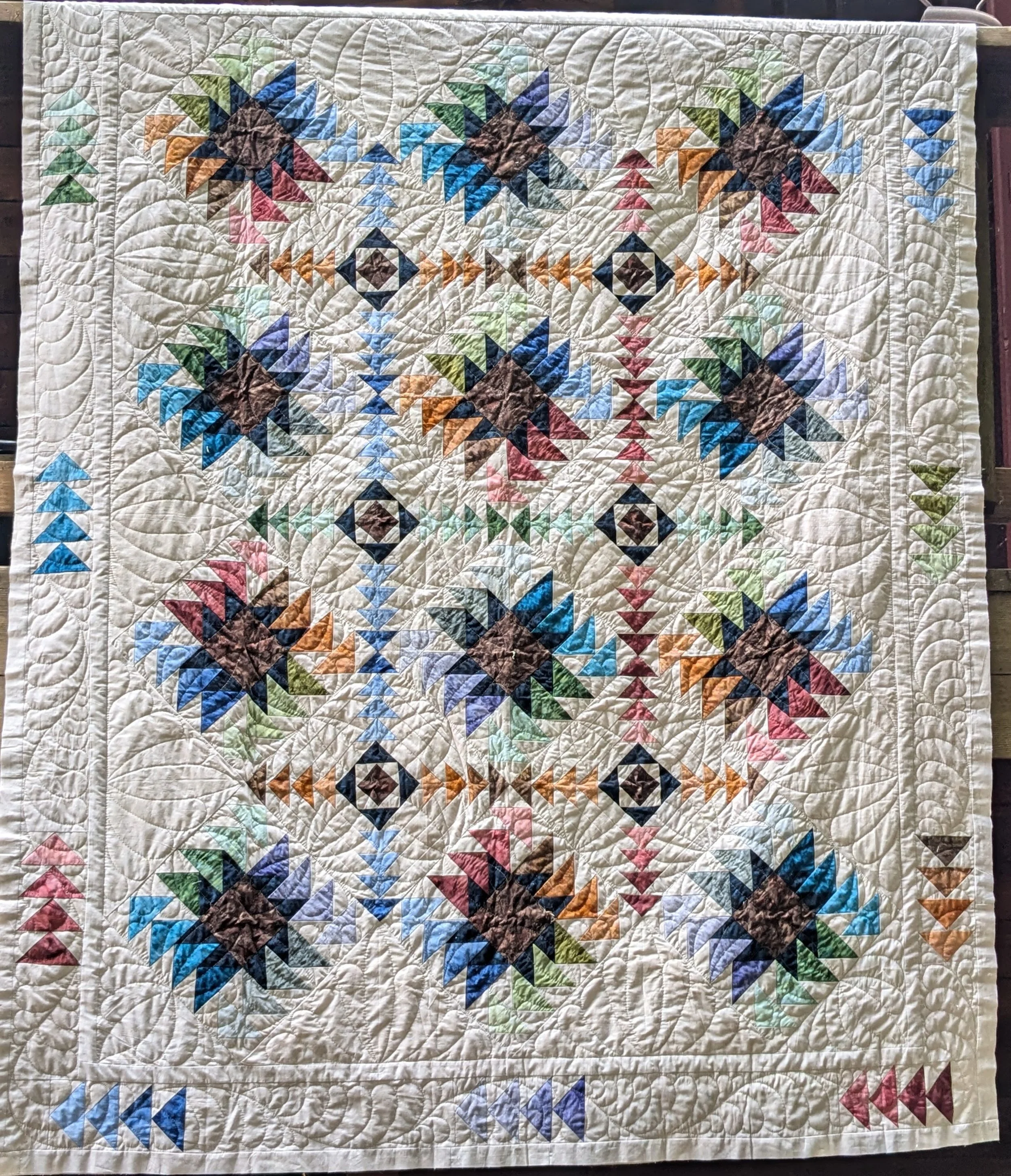 Variegated Batik Texas Star by Trina Jahnsen, Duncans Mills, CA 63" x 80"