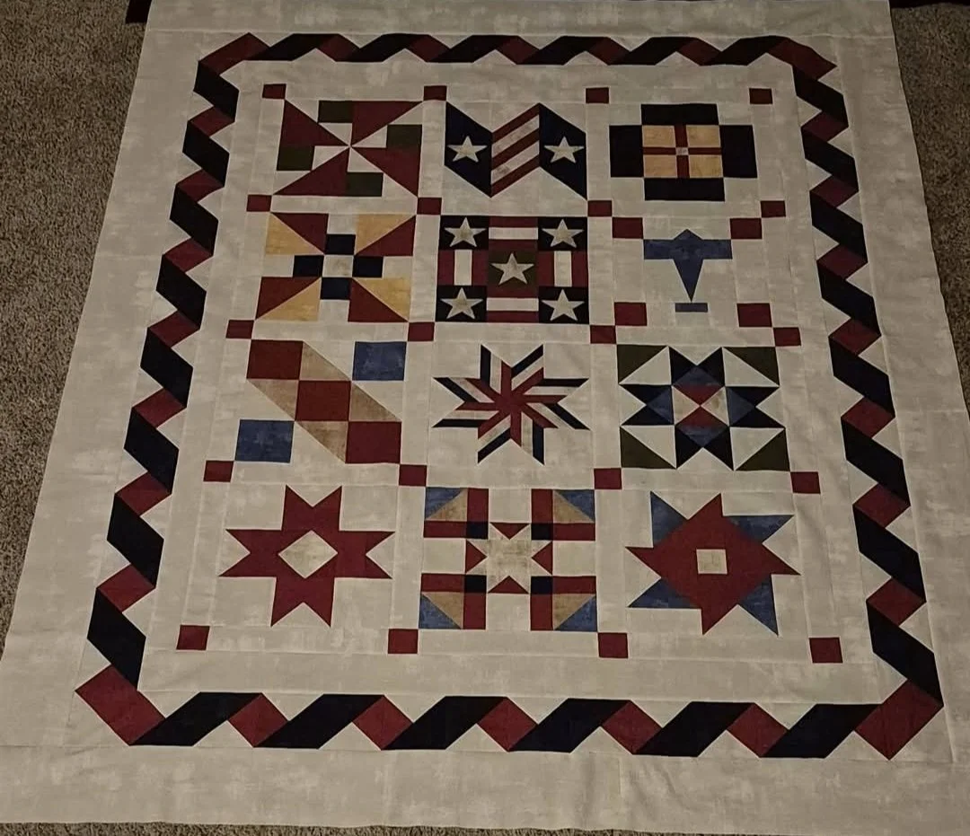 Military Victory Quilt! by Debra Ewing, Sunriver, OR 66" x 80