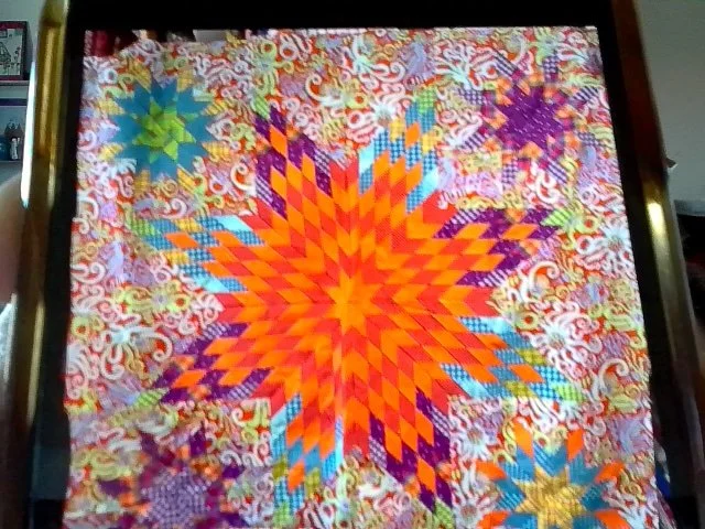 58" Lone Star with stars in corner by Quiltsmart, Bend, OR 68" x 68"