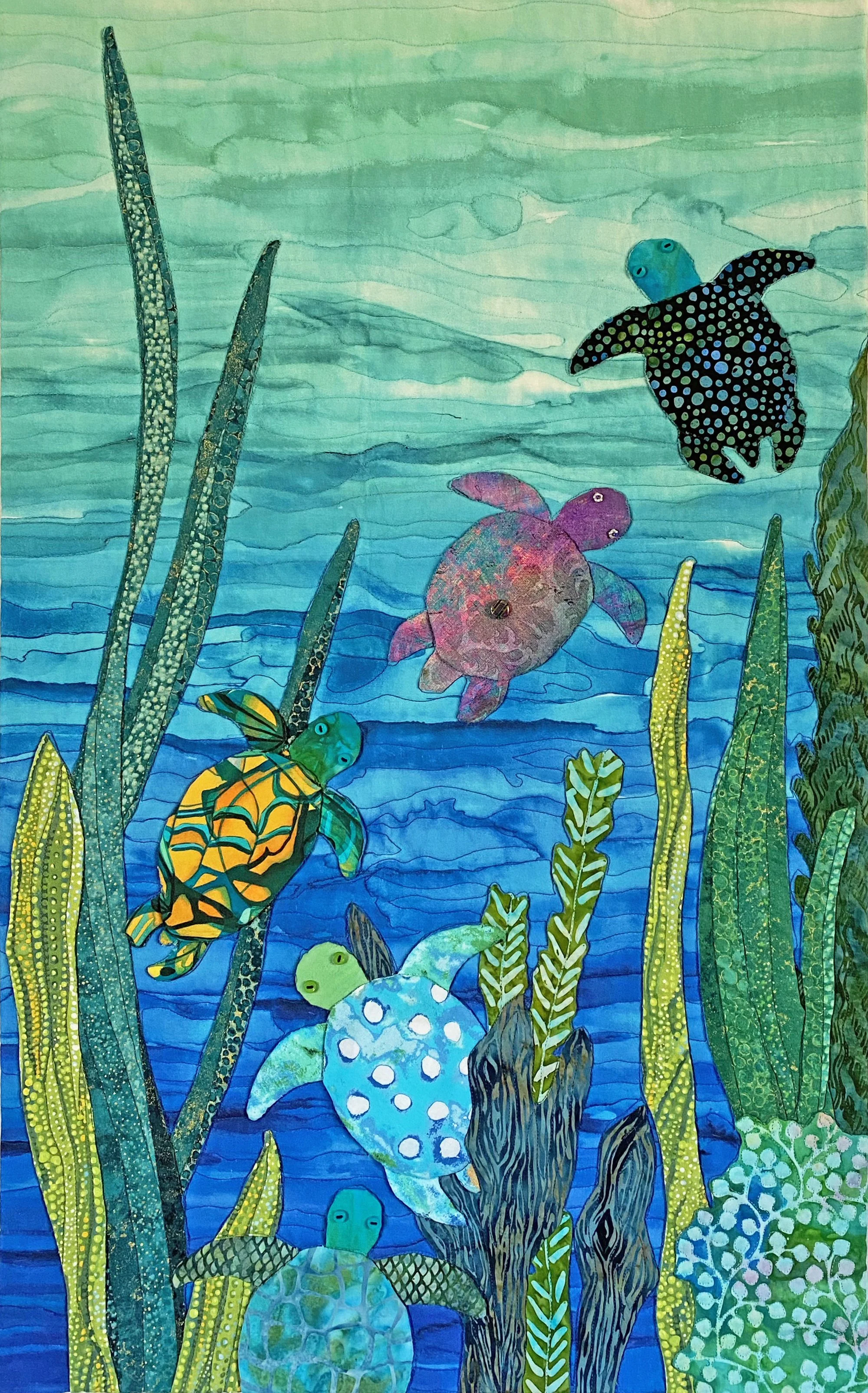 Turtle Play by Robyn Gold, Sisters, OR 18" x 30"