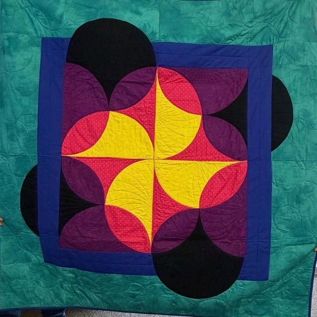 Gem Tone Geometry by Janet Clark, Petaluma, CA 55" x 55"