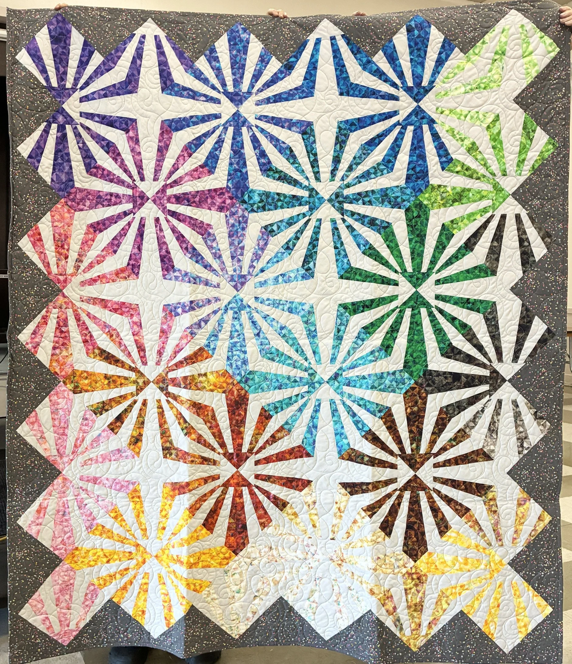 Colorful Sparkles by Dale Yamamura, Santa Rosa, CA 61" x 70"