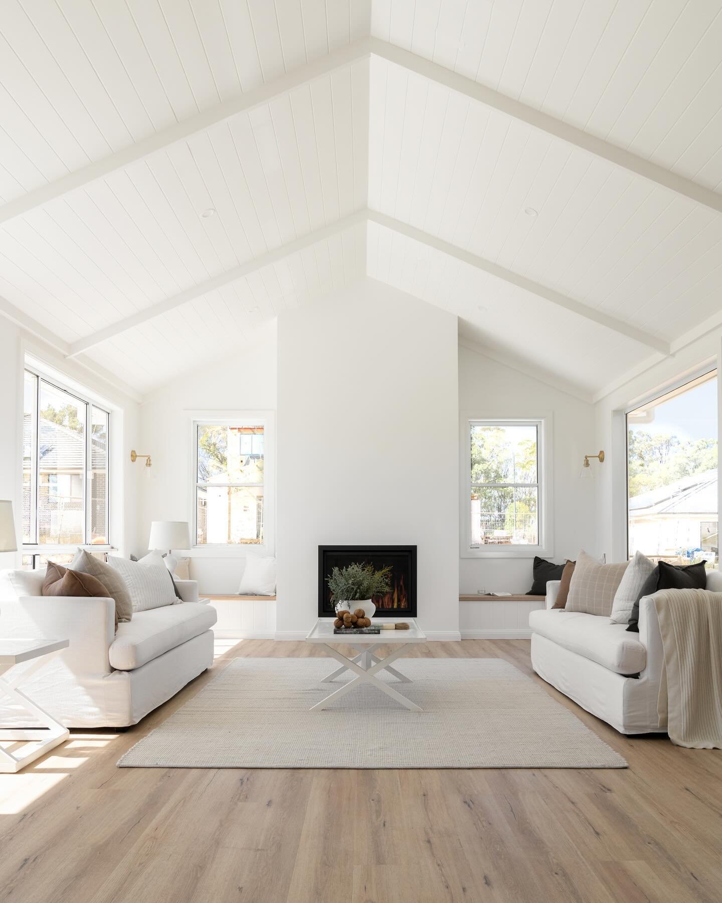This living space is the ultimate design with panelled raked ceiling, natural light and plenty of space for the family to gather this home truly reflects our passion to design unique and beautiful custom homes