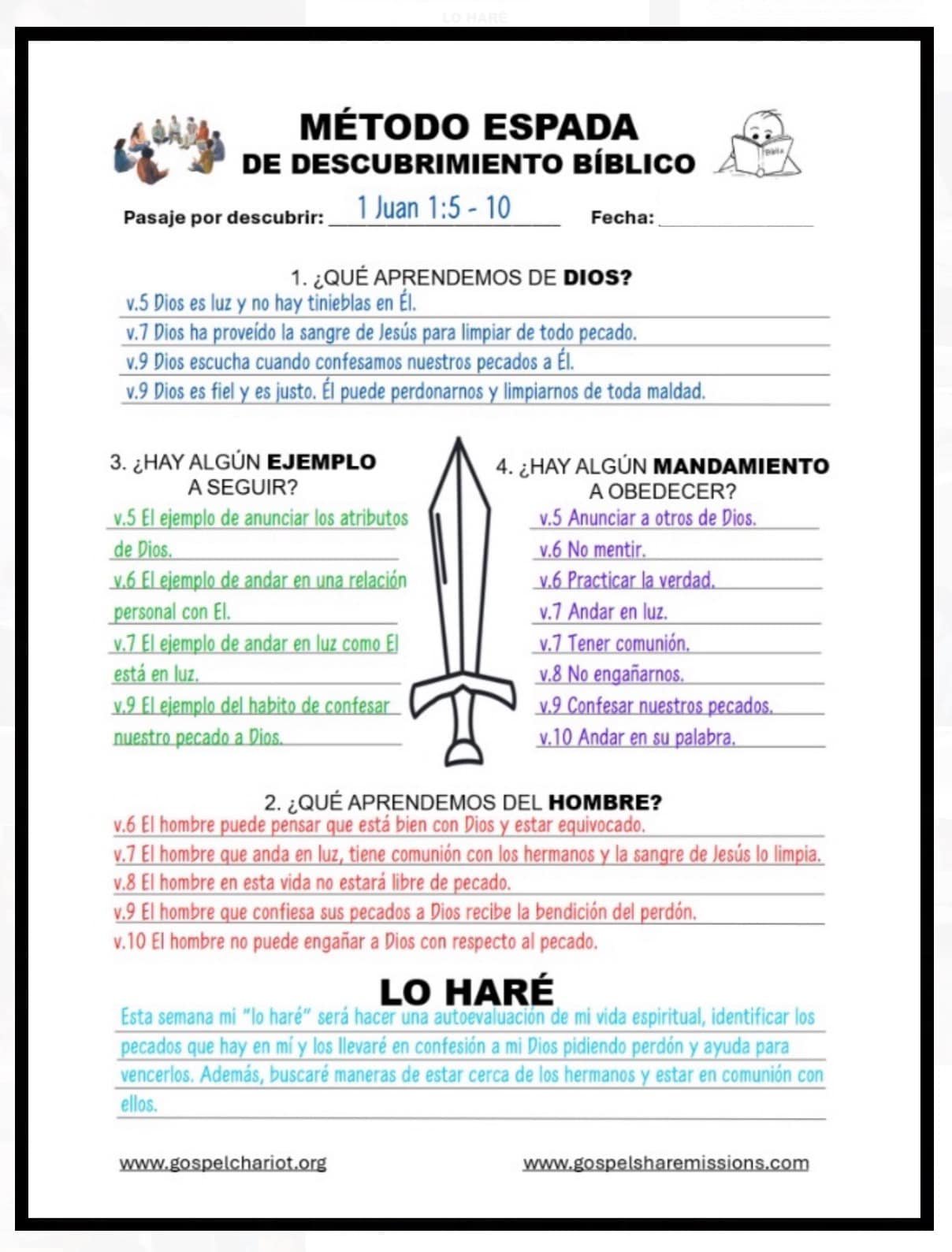 BIBLE DISCOVERY WORKSHOP SWORD METHOD WITH LOST SOULS IN MIND.