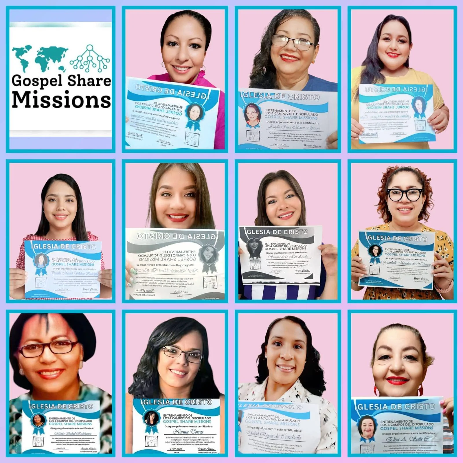 GROUP #10 LATINAMERICAN WOMEN GRADUATES OF EVANGELISM WORKSHOP AND DISCIPLESHIP IN 4 FIELDS WITH LOST SOULS IN MIND.