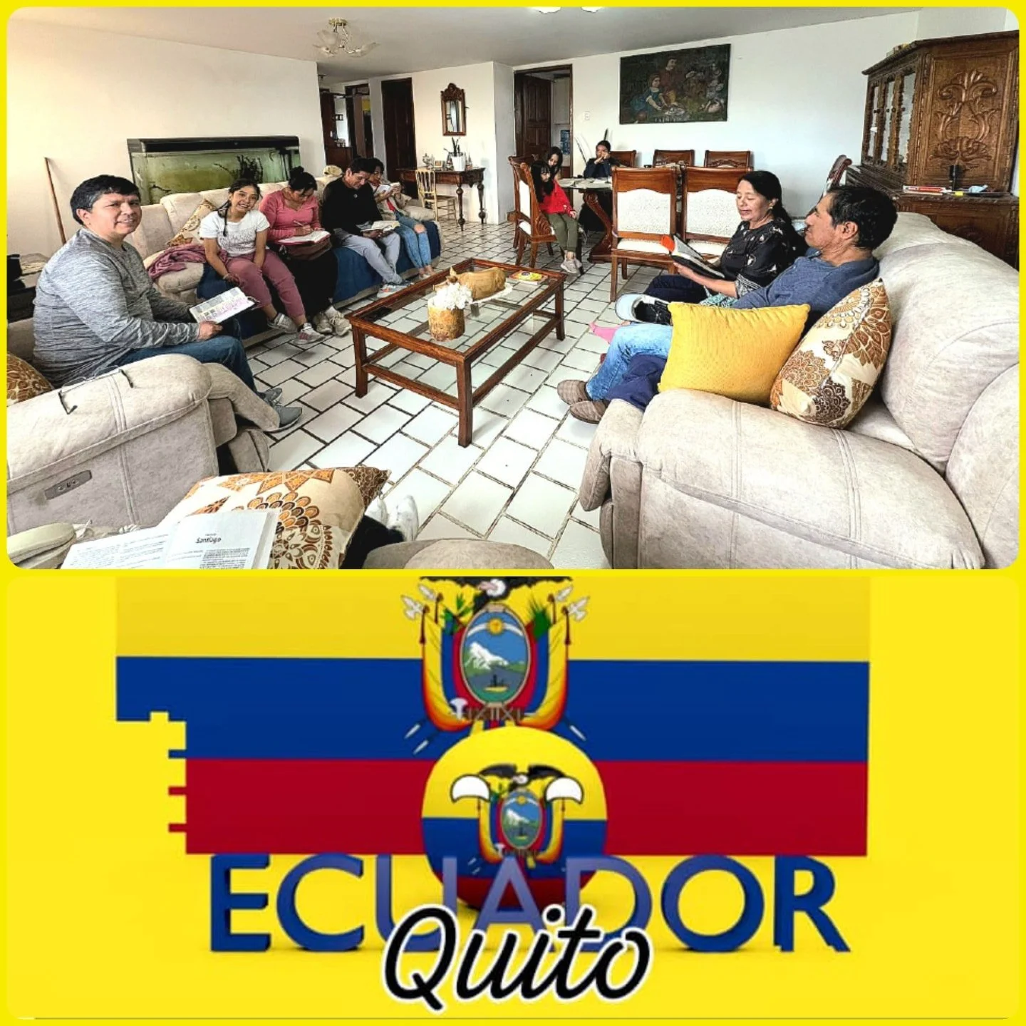SHARING THE WORD WITH GUESTS. QUITO-ECUADOR . PROJECT N3/L3 DEVELOPING LEADERS WHO MULTIPLY THROUGH BIBLICAL DISCOVERY SWORD METHOD.  GOSPEL CHARIOT/SHARE MISSIONS LATINOAMERICA.  GATHER - GROW - GO.