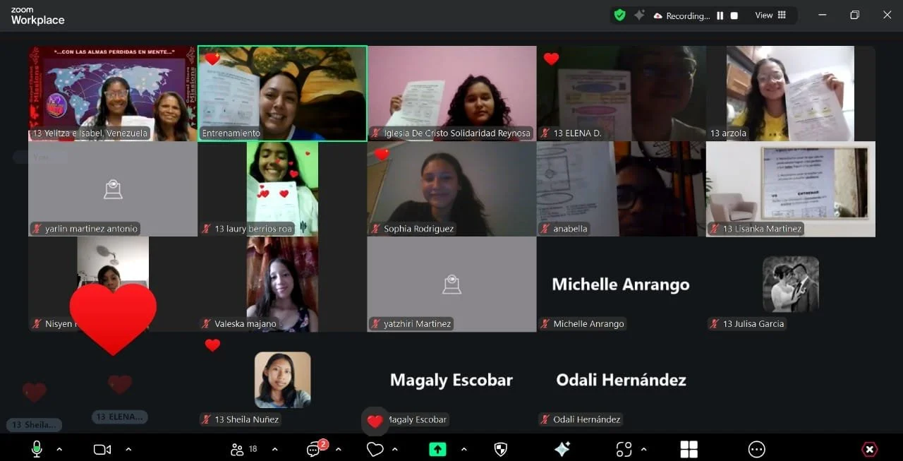 GROUP #13 LATINAMERICA YOUNG GIRLS WITH LOST SOULS IN MIND. GOSPEL CHARIOT/SHARE MISSIONS. CHURCH OF CHRIST.