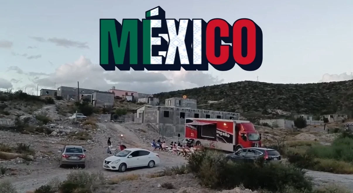 MONCLOVA COAHUILA MEXICO PREACHING THE GOSPEL OUTDOOR IN THE IDC COMMUNITY COLONIA CERRO DEL RIO.