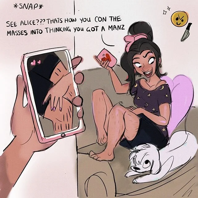 My mama doesn&rsquo;t approve of my man..🙊😳🤷🏻&zwj;♀️ .

#art#drawing#comic#artistsoninstagram #comicsoninstagram #comicpanel #quarantine #shaving #animationart #animation