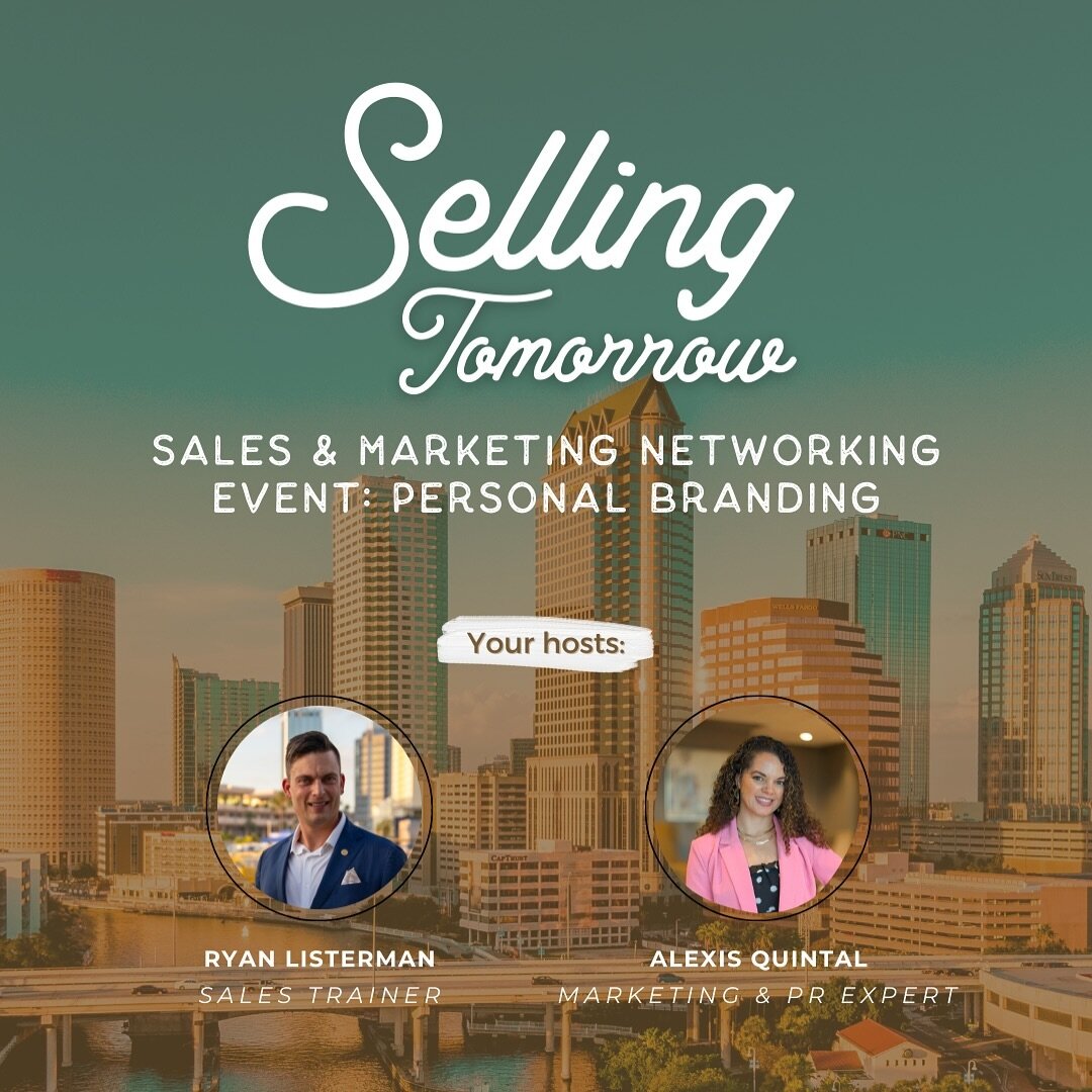 We&rsquo;re back with our second event in the Selling Tomorrow Sales &amp; Marketing series. This months theme is one of our specialities: Personal branding. 😃

Date: February 27, 2024 from 5-7pm
Location: Casa Santo Stefano, Ybor, Tampa
Networking 
