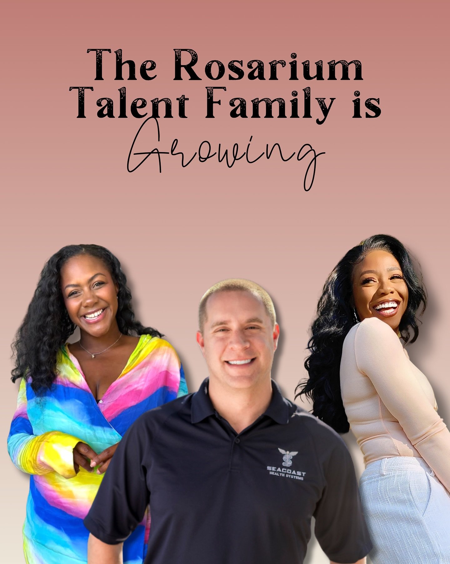 The roster? It&rsquo;s glowing up 🌟 Help us welcome our newest talent clients to the Rosarium family:
✨ Kizzie Garrett
✨ Amandia Reese
✨ Dan Fabrizi

We&rsquo;re honored to tell your stories and grow your reach, with heart, hustle, and high impact!