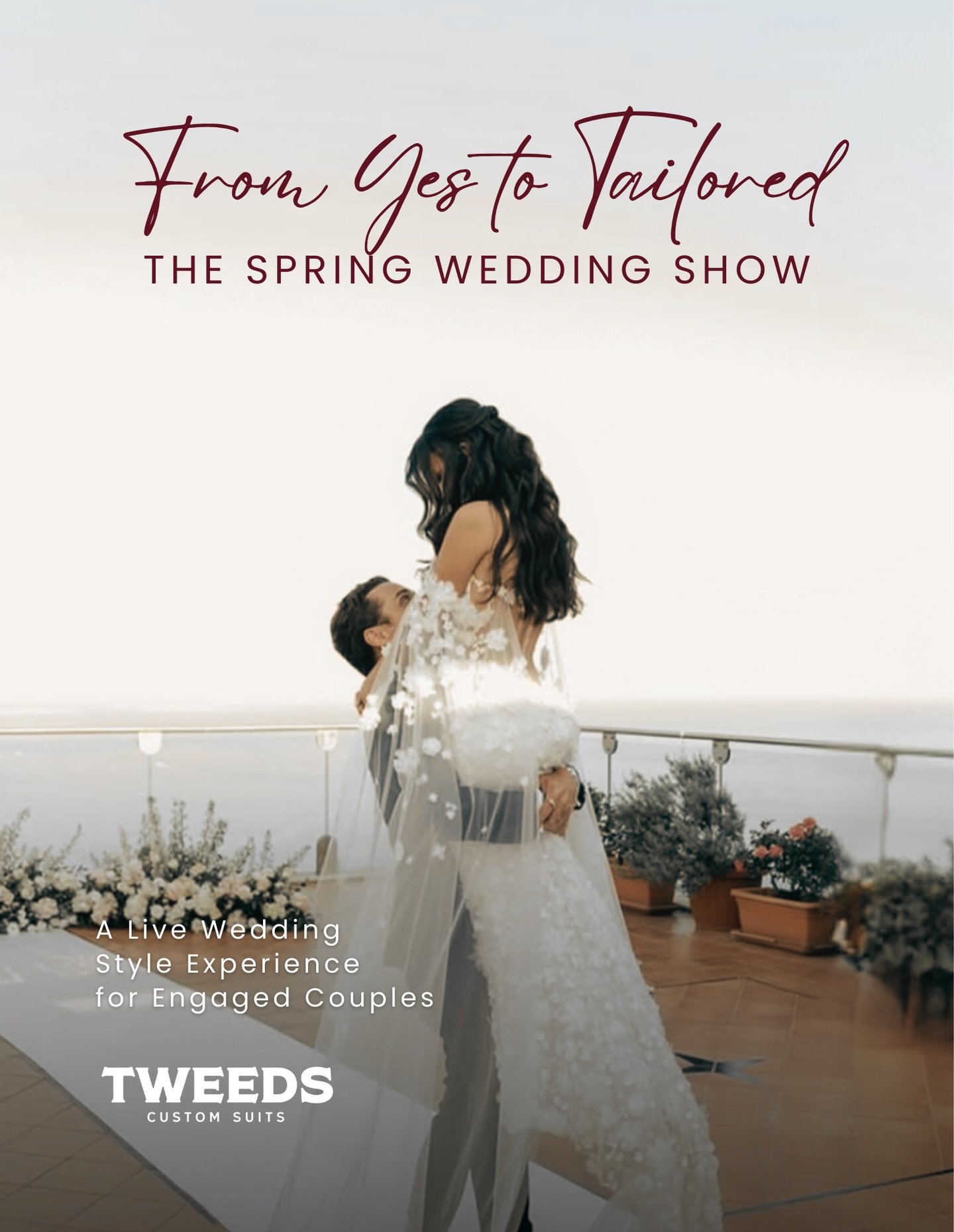 From &ldquo;yes&rdquo; to tailored. 💍

Join us for The Spring Wedding Show - an immersive style experience designed for engaged couples ready to see the wedding vision come to life.

Enjoy a live groom style showcase led by Tweeds, explore fit, fabr