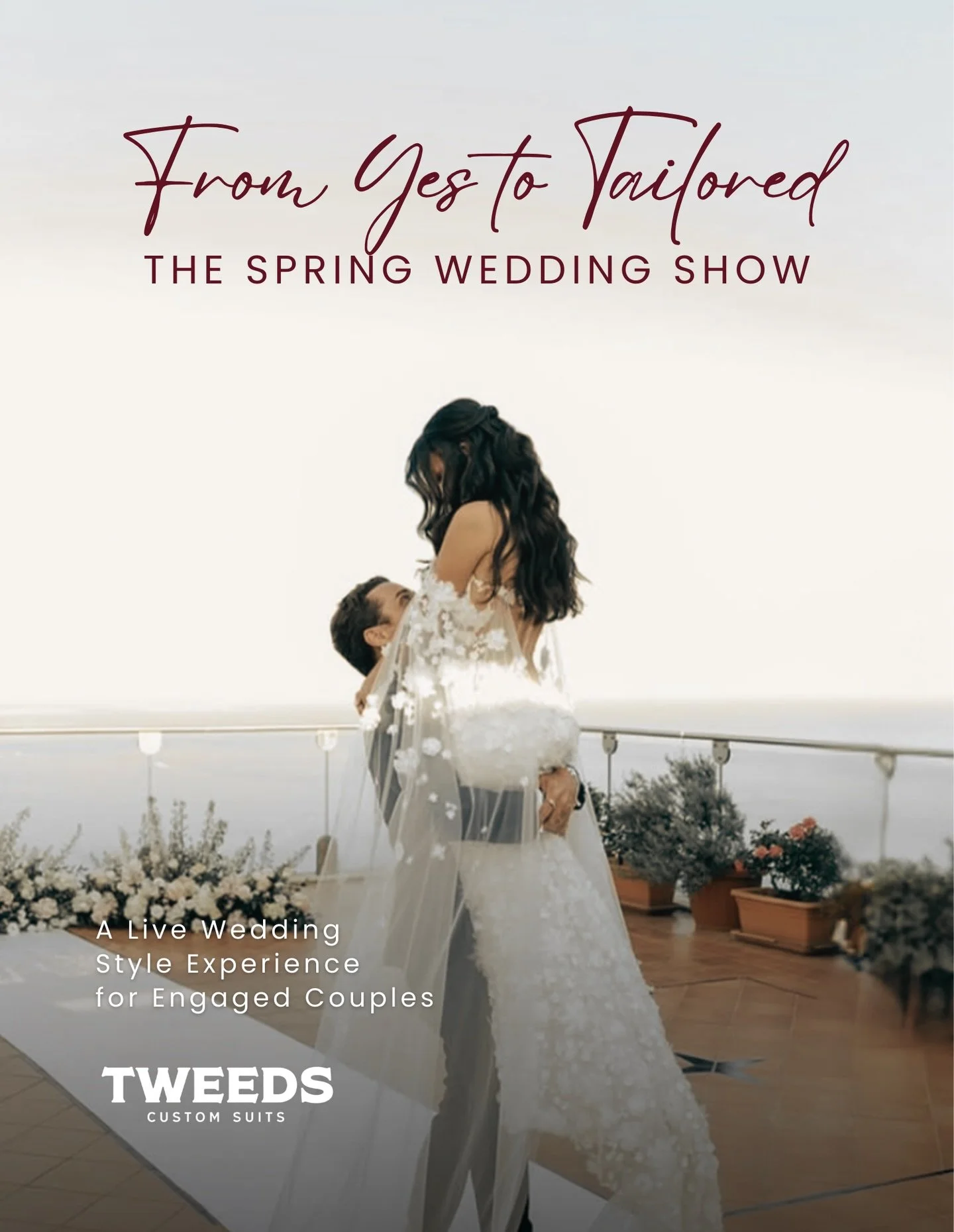 From &ldquo;yes&rdquo; to tailored. 💍

Join us for The Spring Wedding Show - an immersive style experience designed for engaged couples ready to see the wedding vision come to life.

Enjoy a live groom style showcase led by Tweeds, explore fit, fabr