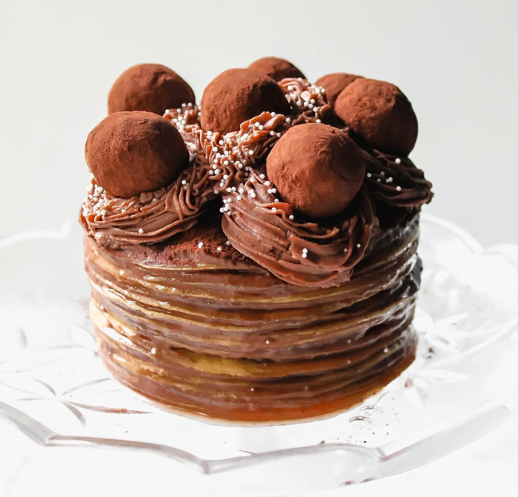 Chocolate Truffle Crepe Cake