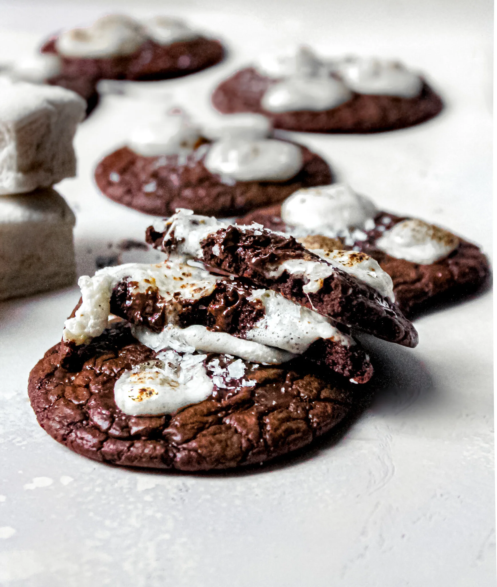 Paleo baking is in full swing with these healthy (ish) S’more Brownie Crinkle Cookies. Gluten-free, dairy-free, and refined sugar free.