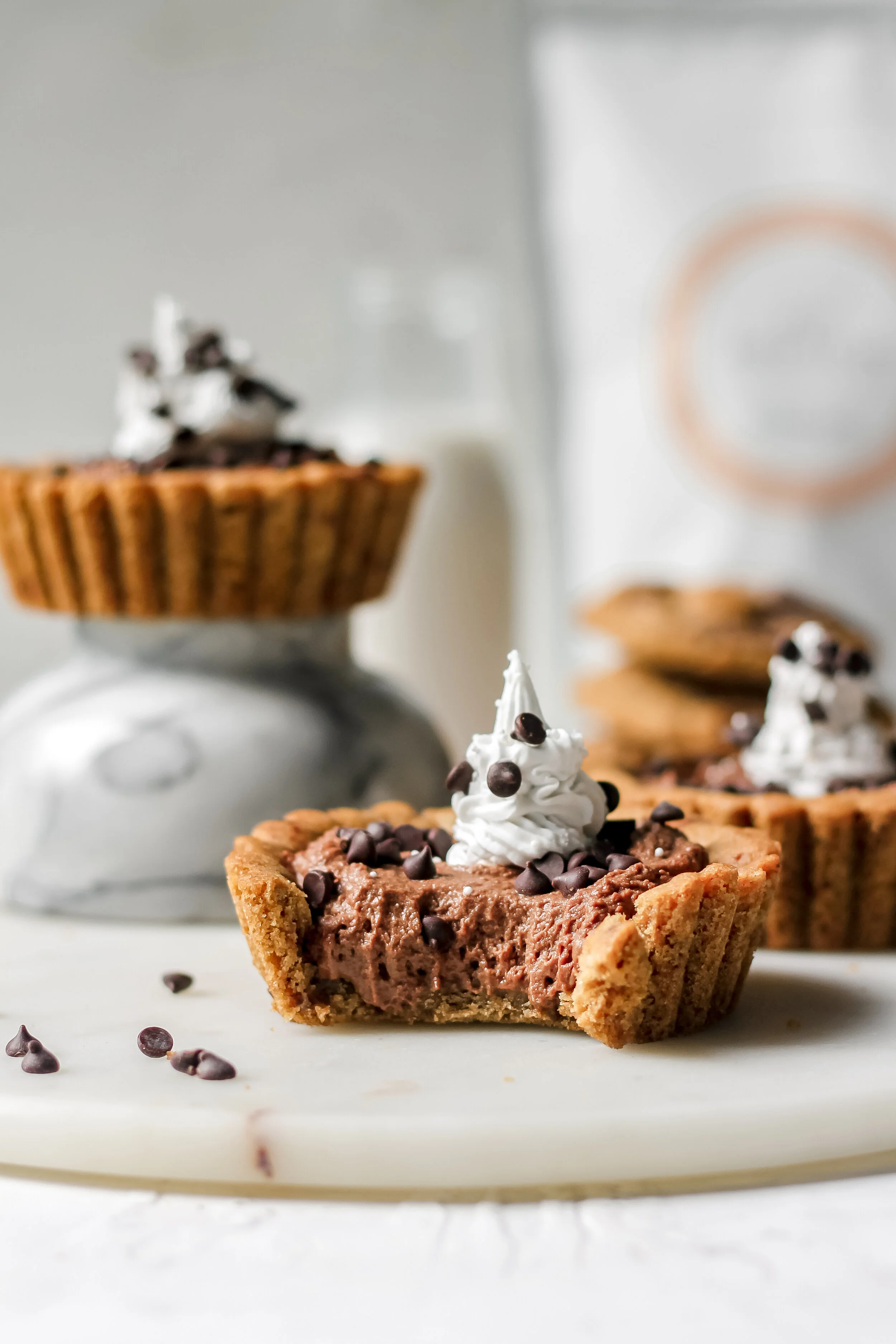 Cookie Dough Protein Mousse Tarts (Paleo, Vegan, GF, DF)