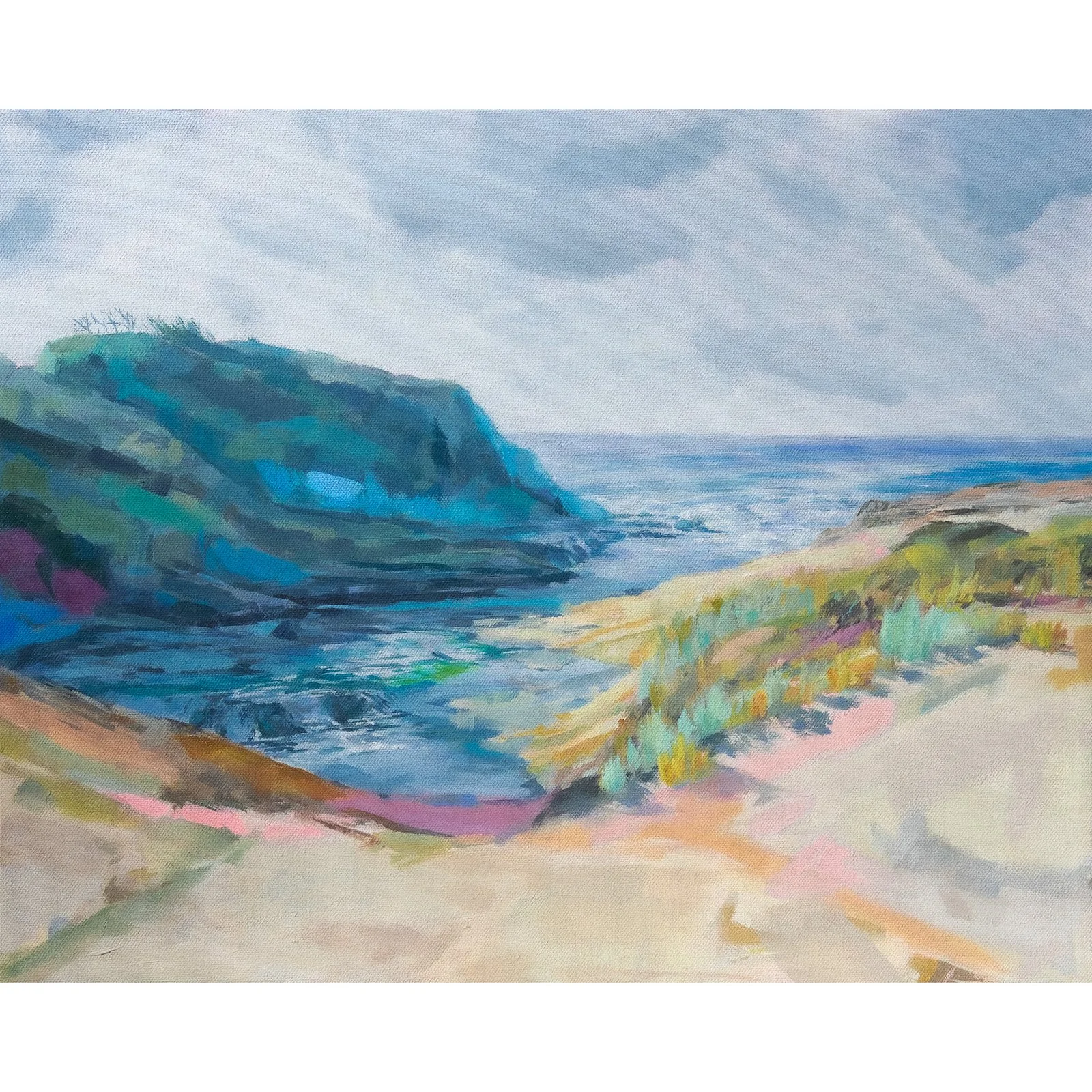 Expressive coastal painting by artist Kristen Preble