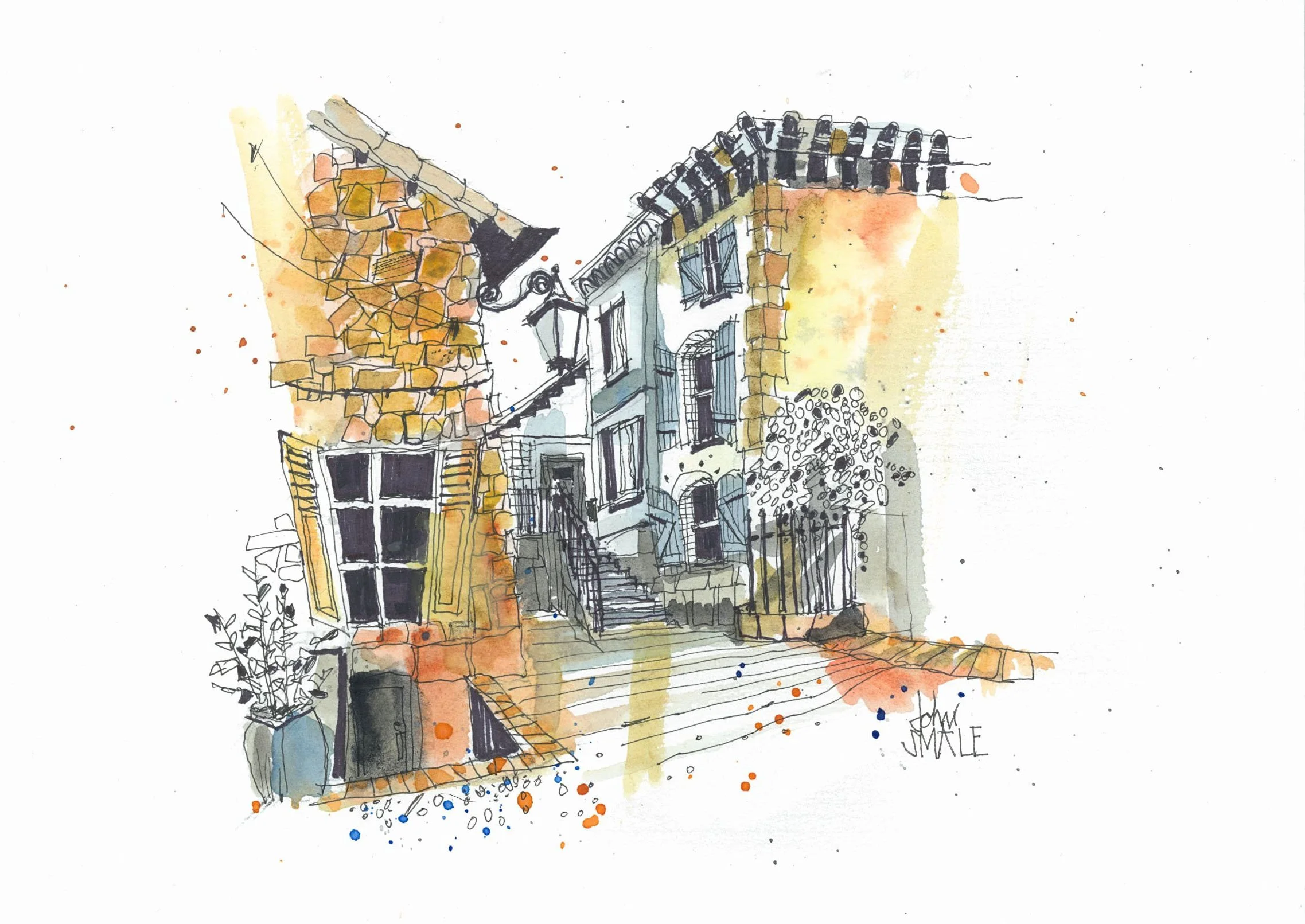 Spanish Village courtyard