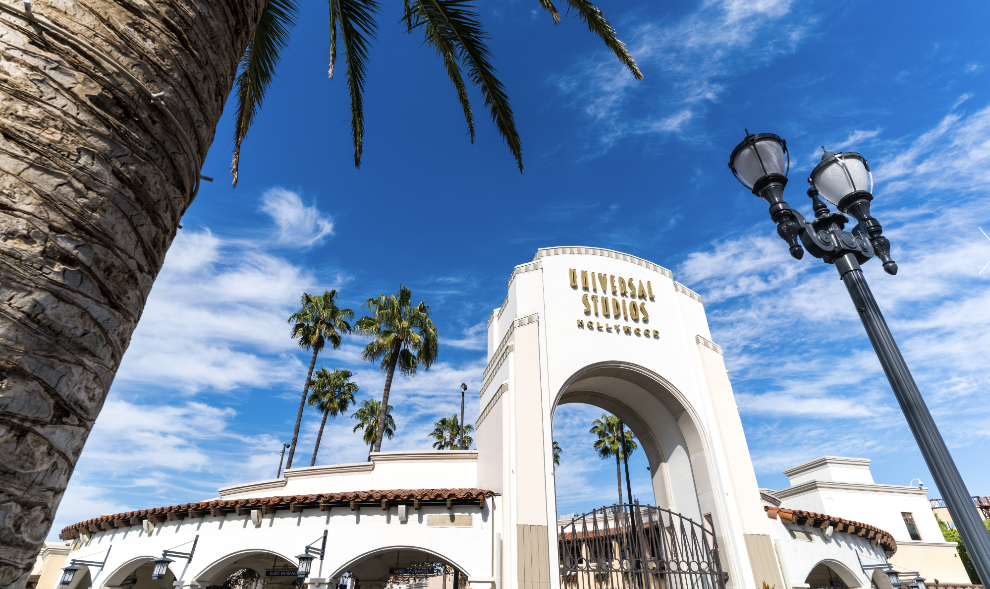 Universal Studios Hollywood park entrance and studio-themed attractions.