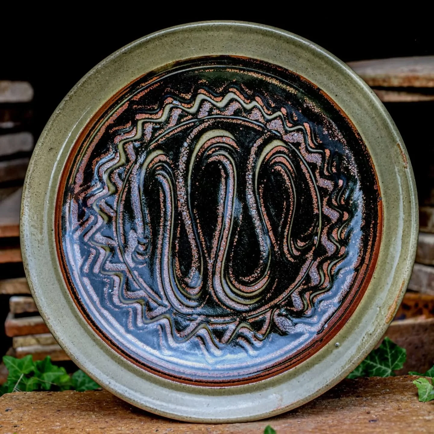 Iron decorated platter. Celadon glaze over iron slip. 

#winchcombepottery #winchcombe #pottery #craft #lifestyle #handmade #woodfired #woodfiredpottery #toasty #homeware #ceramics #cotswolds #clay