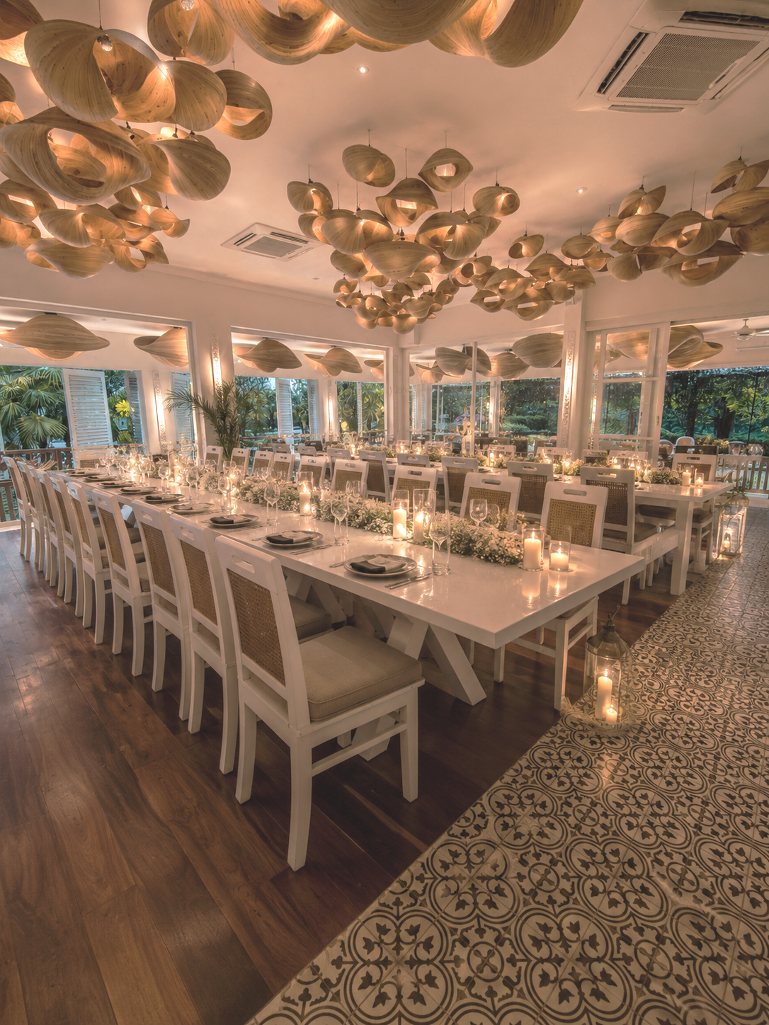 Beautiful dining room in Opia Bali.