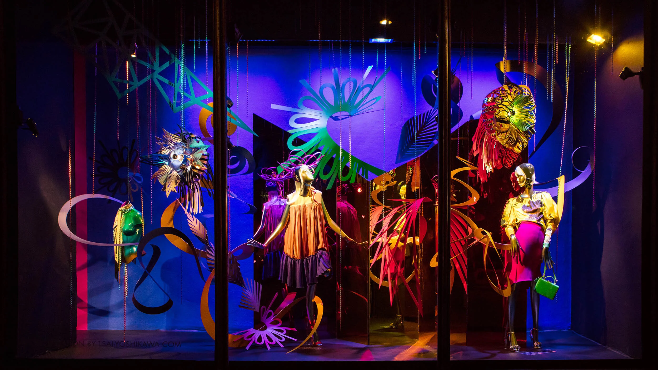 contemporary window storefront display art installations sculptures pop colorful Harvey Nichols London