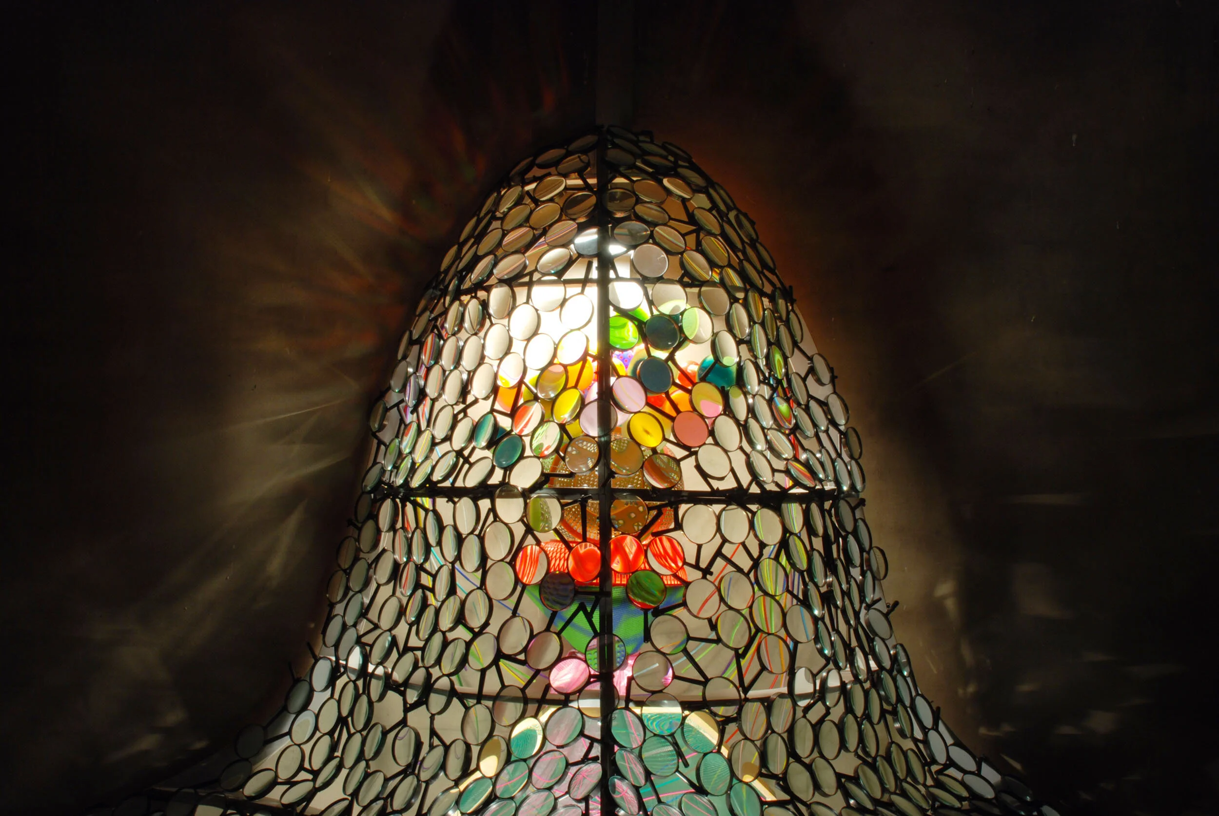 light sculpture abstract art installation dynamic organic wall mixed media transformation commission