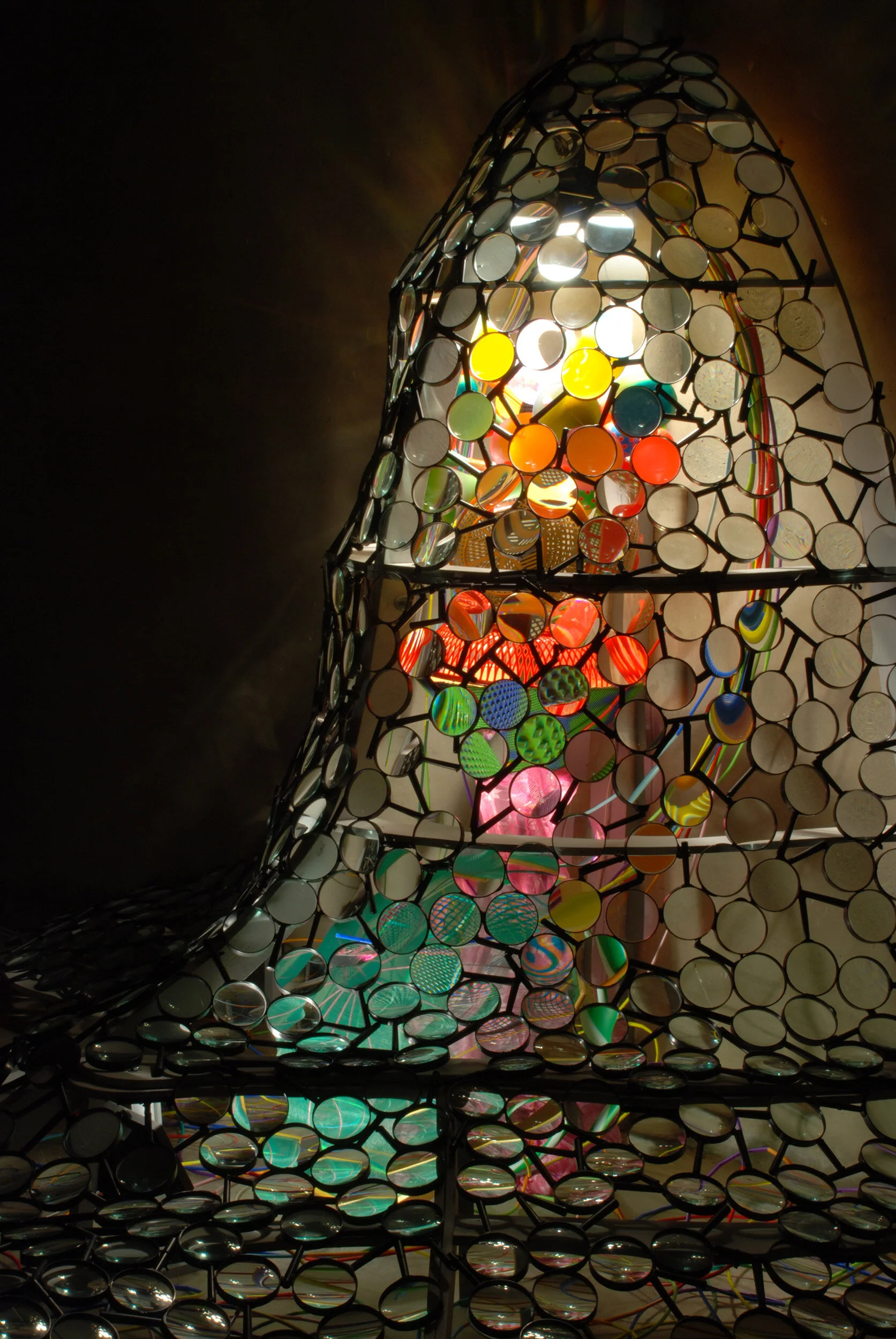 light sculpture abstract art installation dynamic organic wall mixed media transformation commission