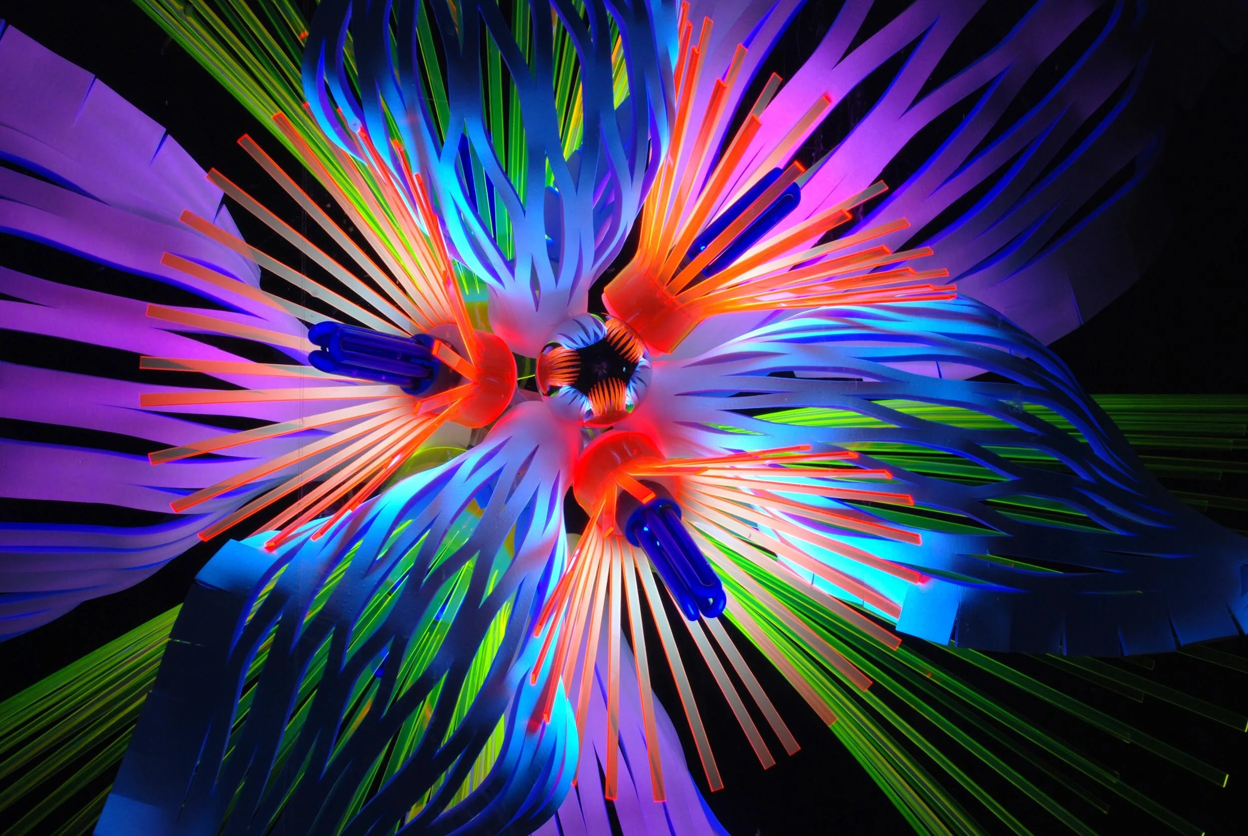 light sculpture giant tree installation exhibition urban regeneration public art Hull UK 