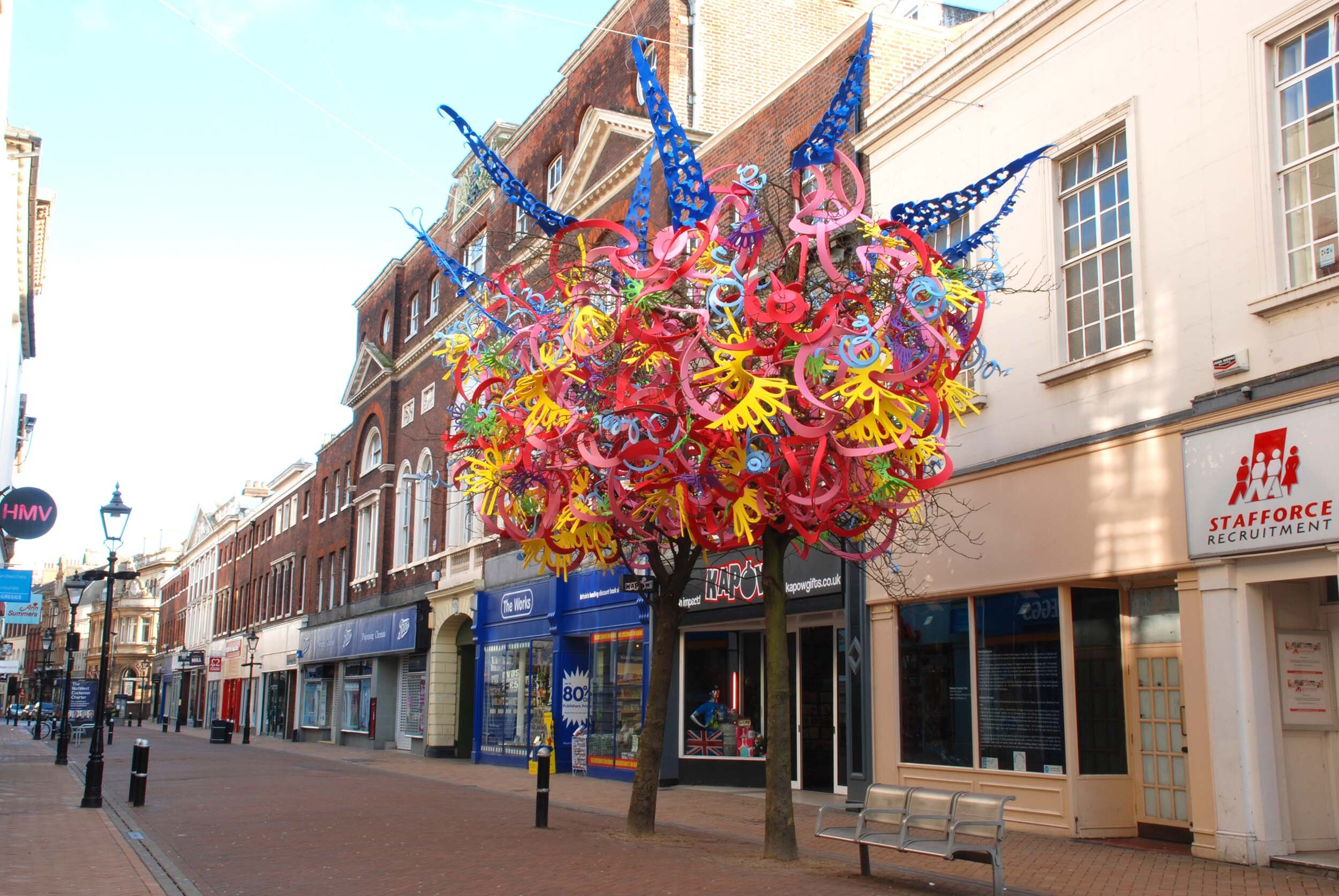light sculpture giant tree installation exhibition urban regeneration public art Hull UK 