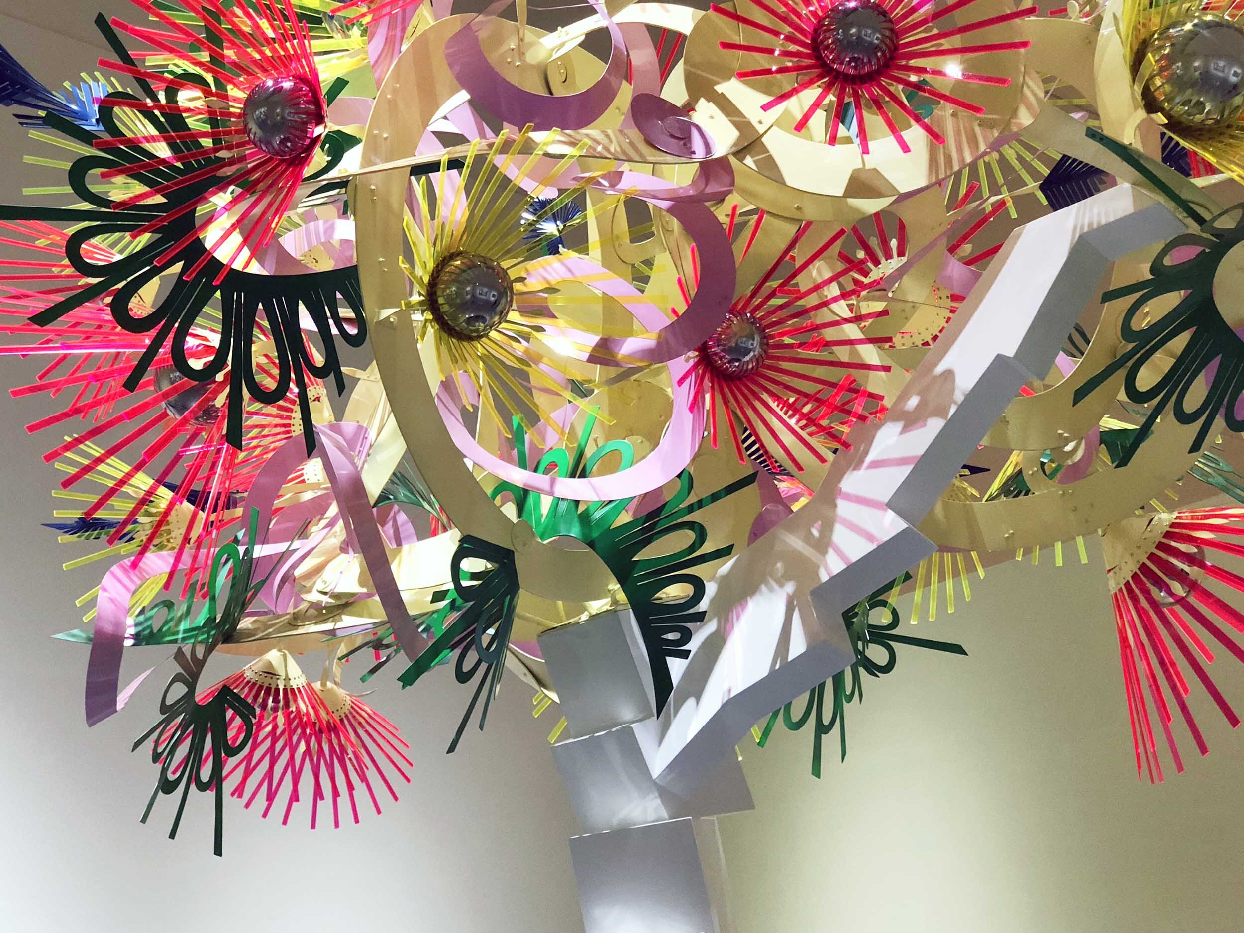 fluorescent bright urban light art tree installation sculpture park garden nuit blanche