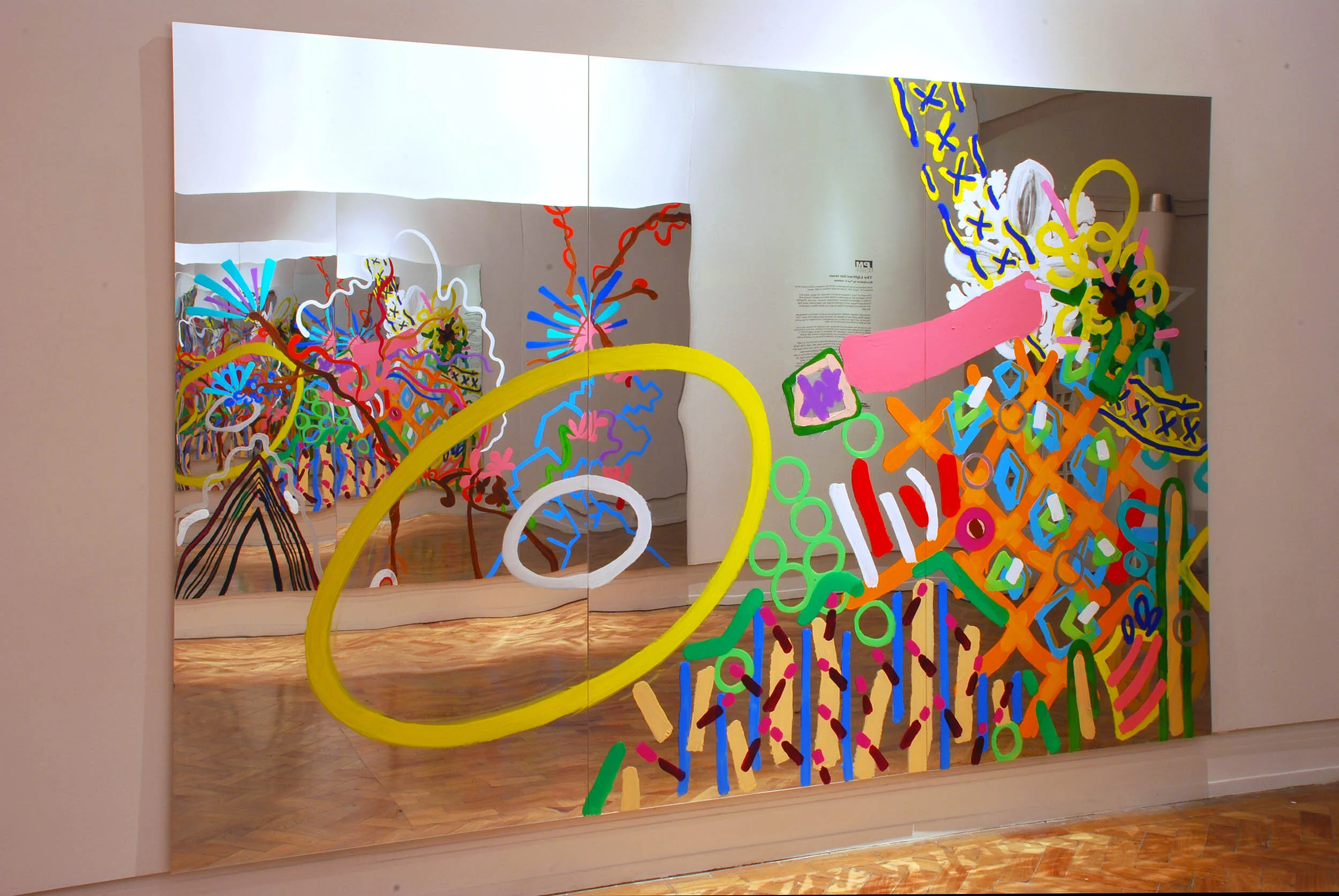 dynamic interactive colorful bold infinity mirror painting visual art installation touring exhibitions