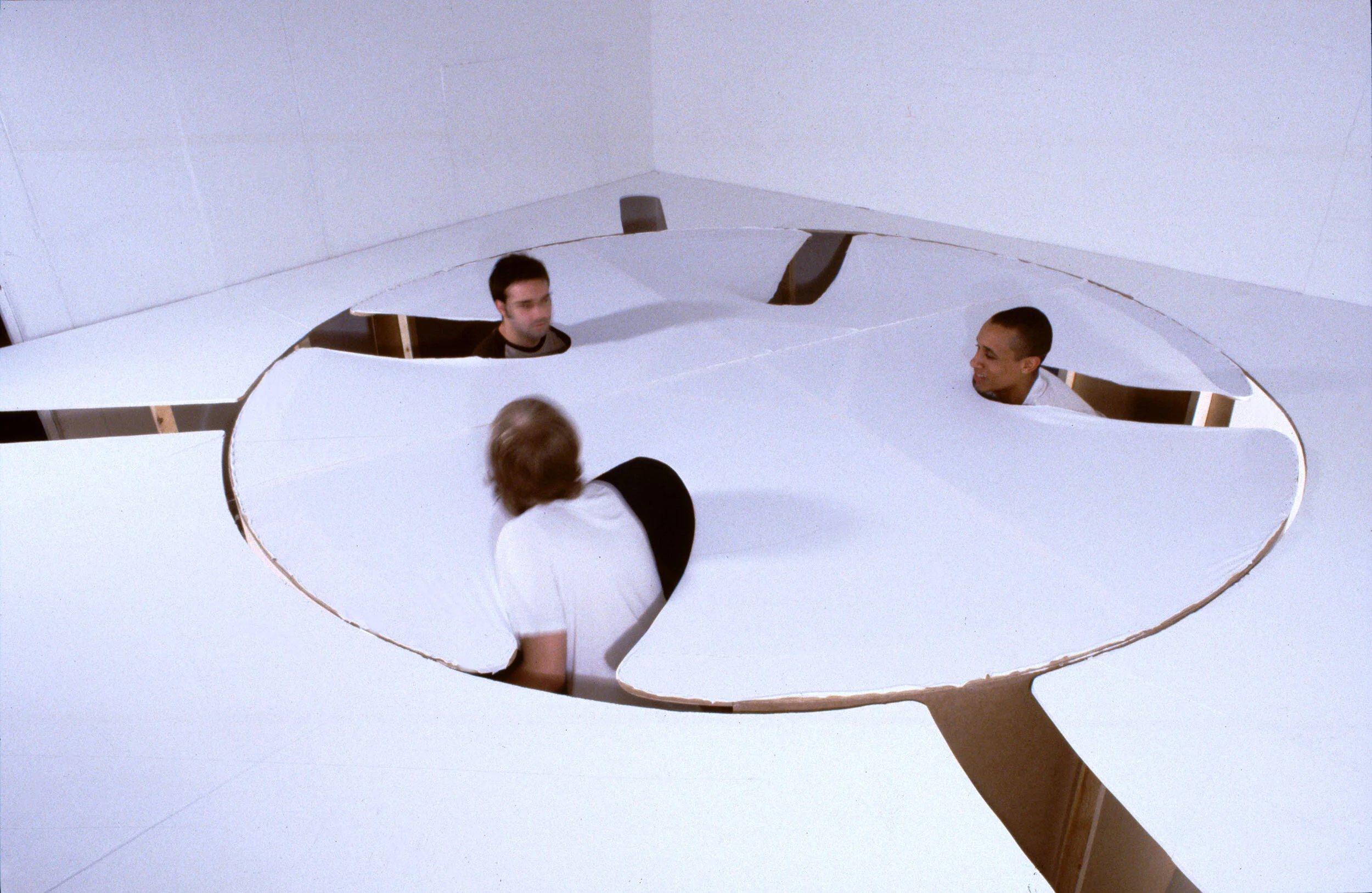 large mixed media human interaction dynamic public art installation visual interactive experiment