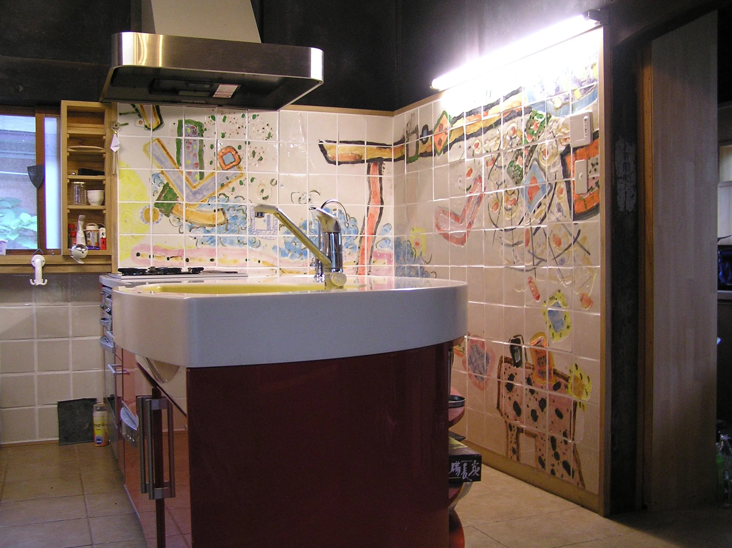 private wall commission collector art home ceramic tiles plaster handmade interior design