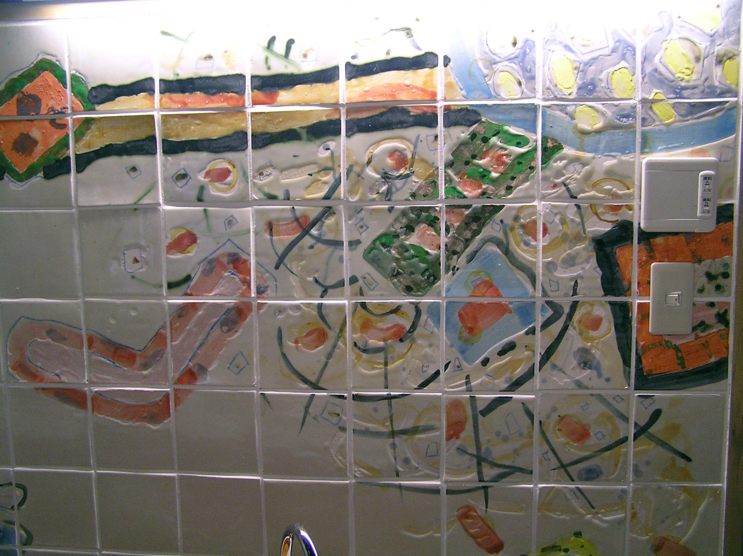 private wall commission collector art home ceramic tiles plaster handmade interior design