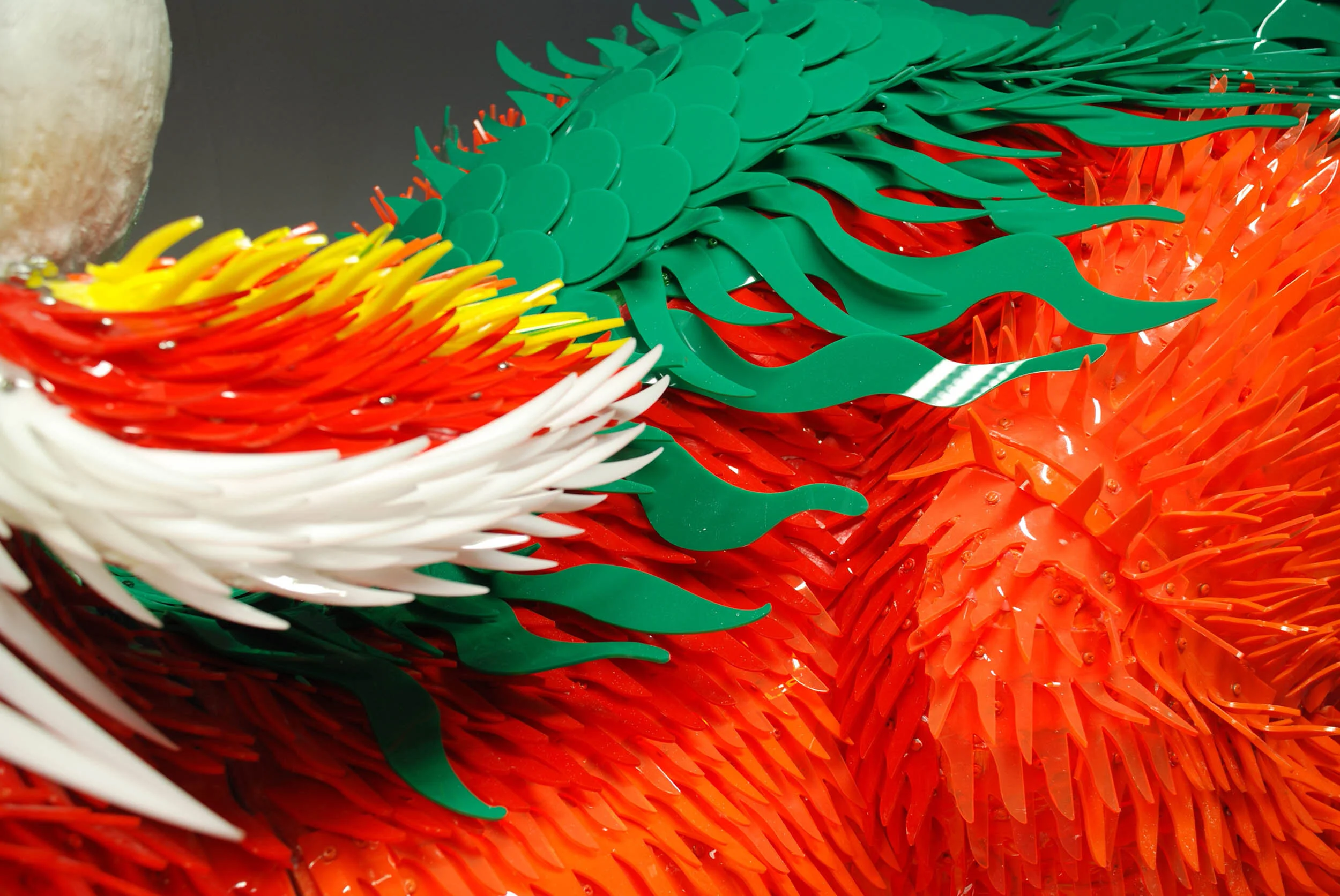 Chinese lion dragon bright colorful animal landmark public art sculpture London Chinatown