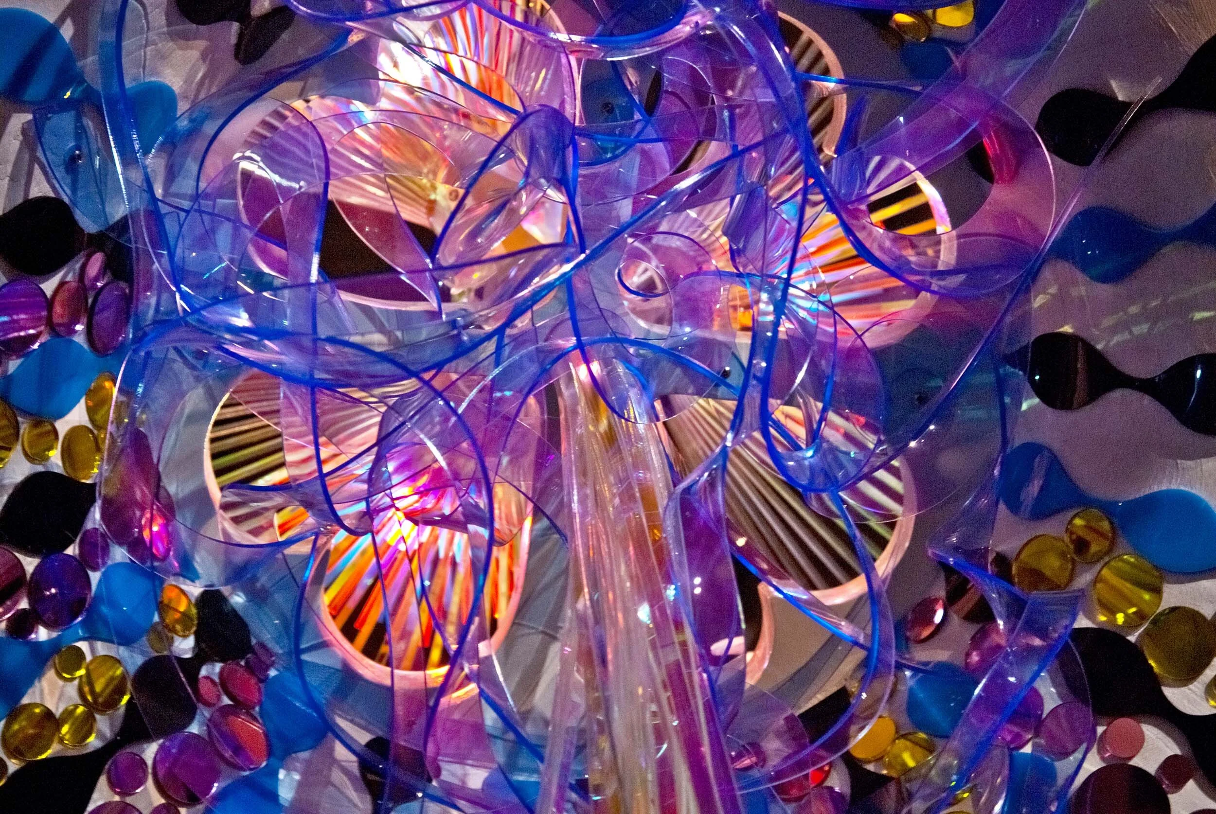 colorful suspended indoor balloons dynamic contemporary light art installation sculpture taipei Songyan