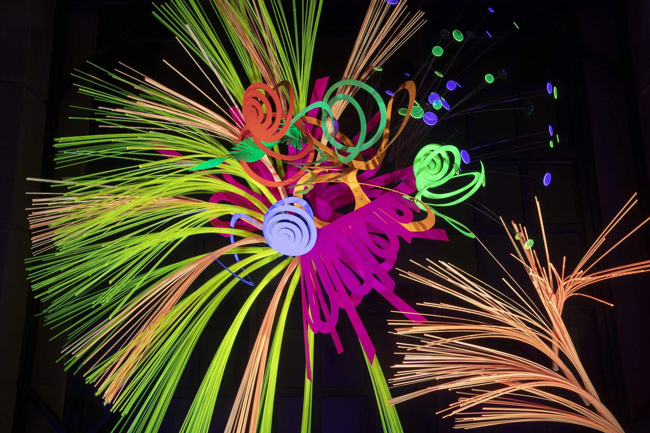 immersive fluorescent bright Taipei dynamic light art installation sculpture Songyan Songshan Park