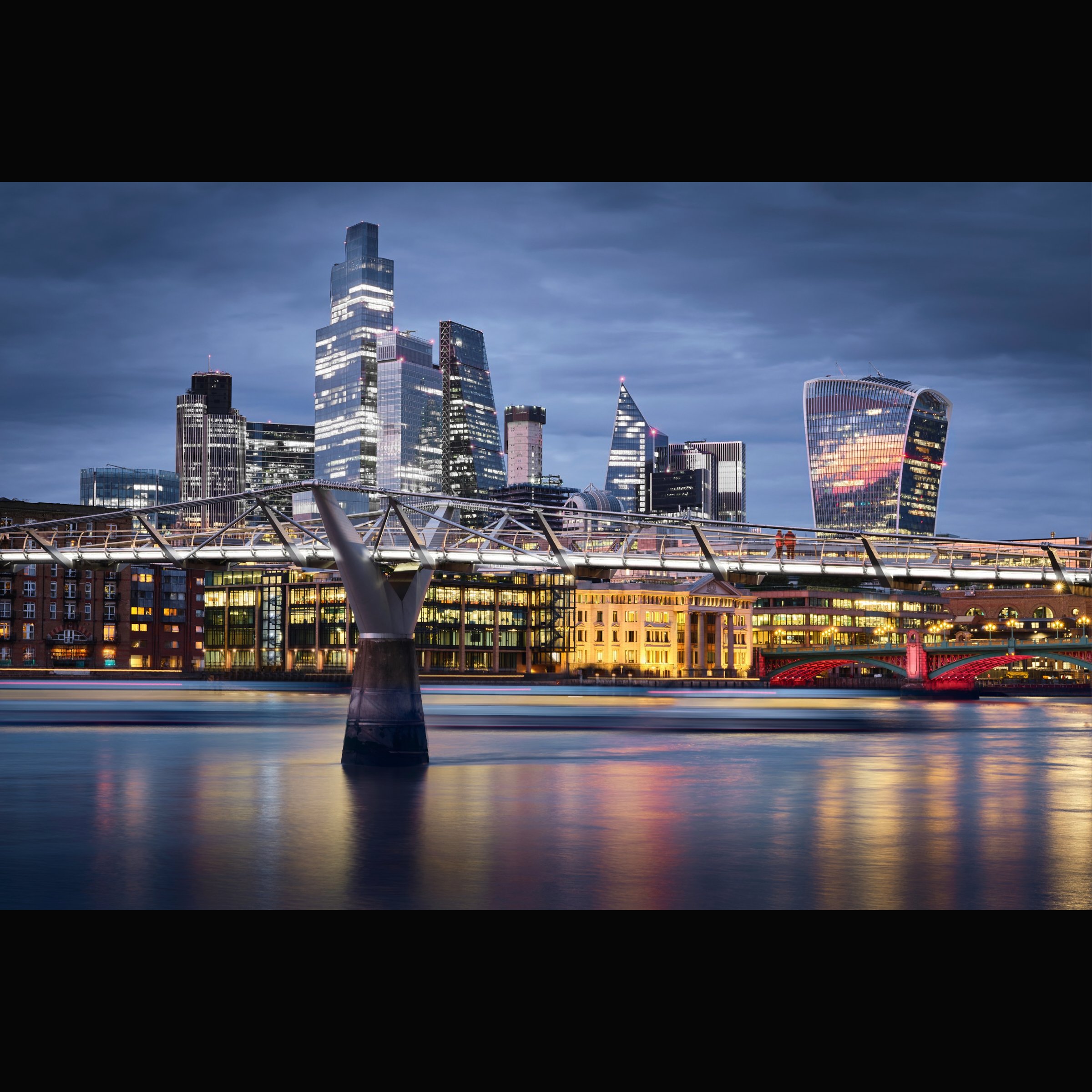Millennium Bridge with the city