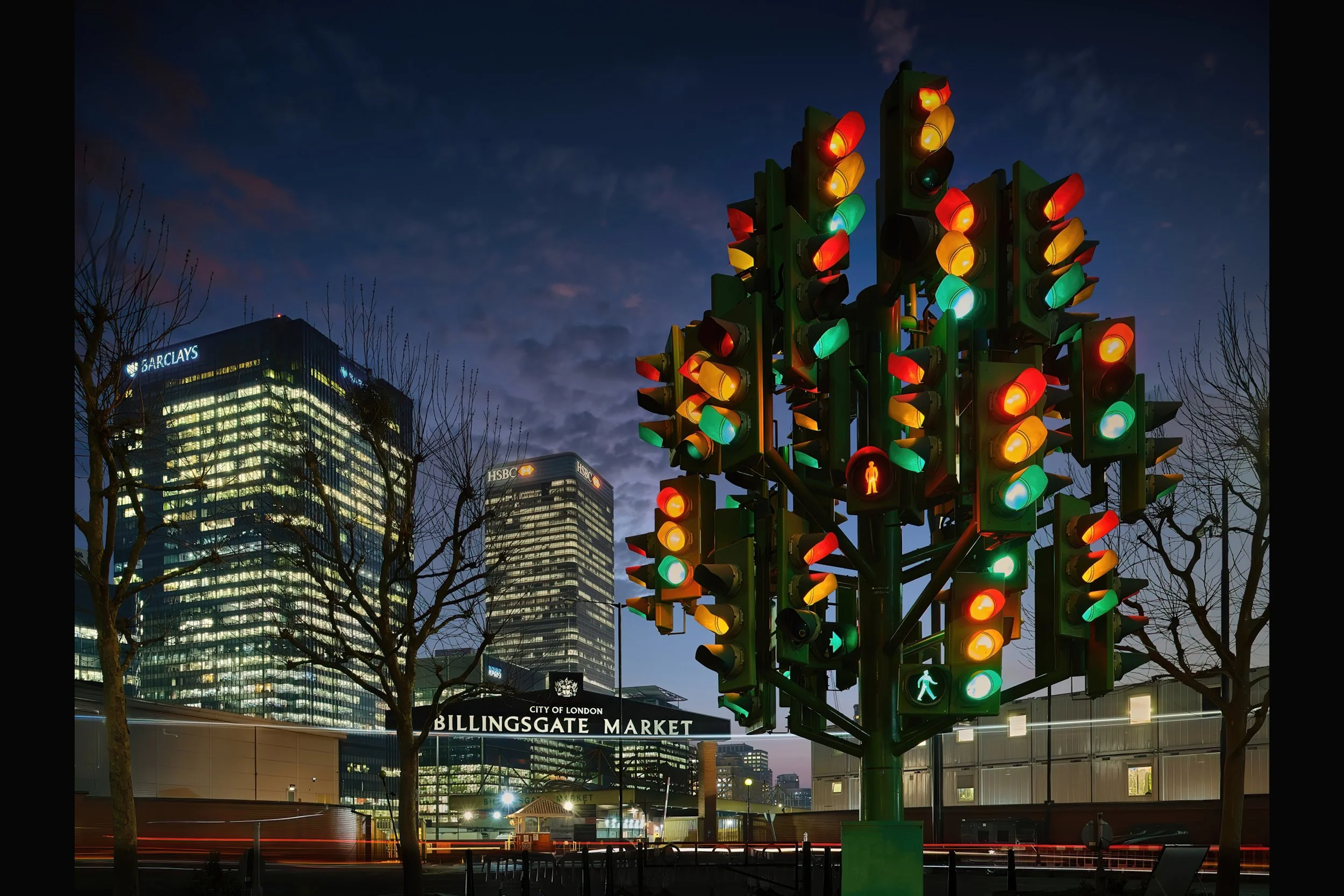 The traffic light tree in London