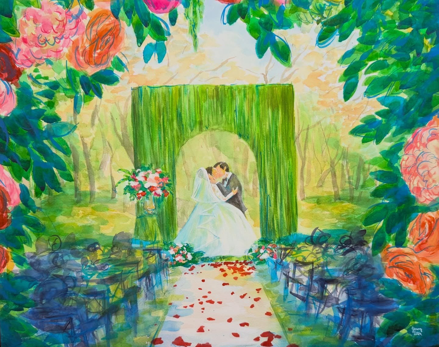 In almost all of the 2026 wedding trend predictions I see, extravagant/sculptural/accent draping always seems to be on the list. And let me tell you, I am here 👏🏻 for 👏🏻 it👏🏻👏🏻😍😍 Give me aaaaaaalllll the drapes please! Like this green velve