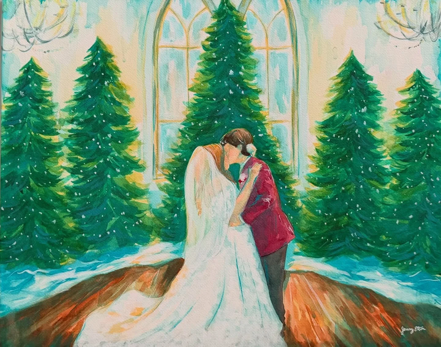 On this day filled with lovely snowfall, I thought I&rsquo;d throwback to @taylor_anne222 &amp; @antwon_stew &lsquo;s gorgeous Christmas from December. ❄️ I could not get over how beautiful this Christmas tree stage was! 😍🎄🌲🎄

Swipe for the momen