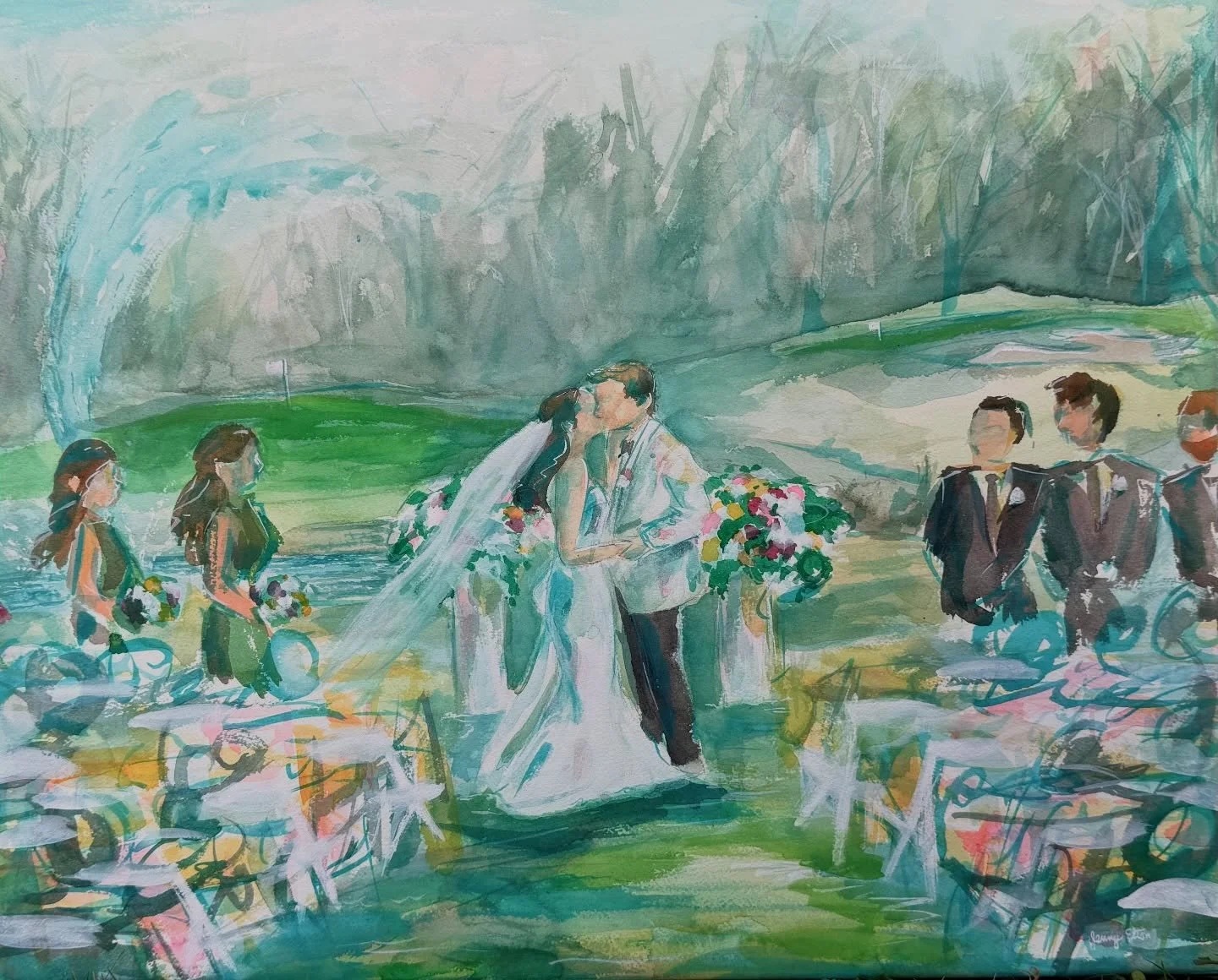 A cold and moody day in November made for a beautifully intimate wedding at @theougolfclub 💚 Oh and it was a SURPRISE wedding! The guests thought they were just coming to a shower. It was so fun and I am so grateful I got to be a part of it! ✨