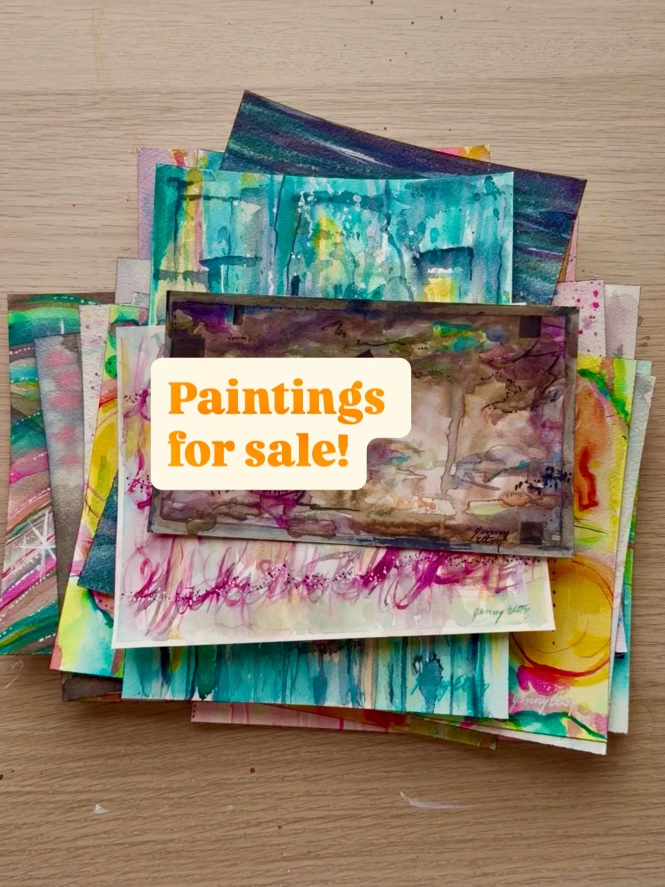 In case you missed my story sale, here are the abstract paintings I have left! Each slide has the song they&rsquo;re inspired by. 🎶 

All proceeds from this sale are going to the National Immigrant Justice Center ✨

Each painting is $75 and 7&rdquo;