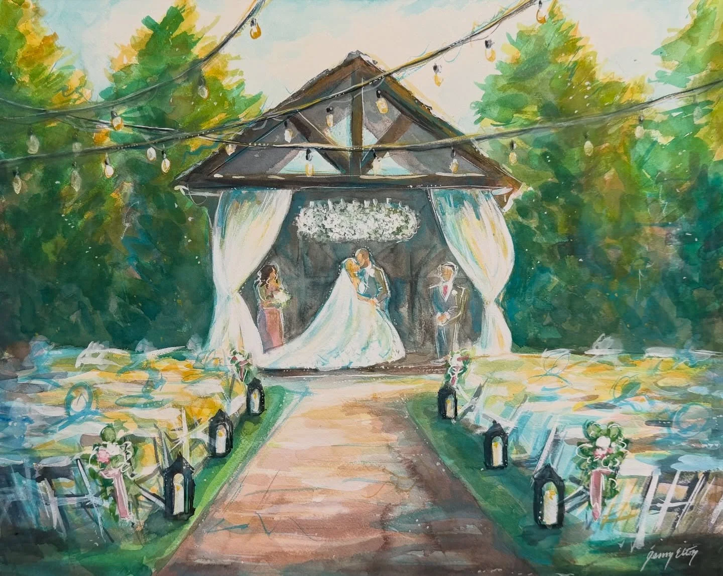 A beautiful evening at @rosebriarplace 🥰

#liveweddingpainter #livepainter #weddingpainting #weddingpainter #watercolorartist