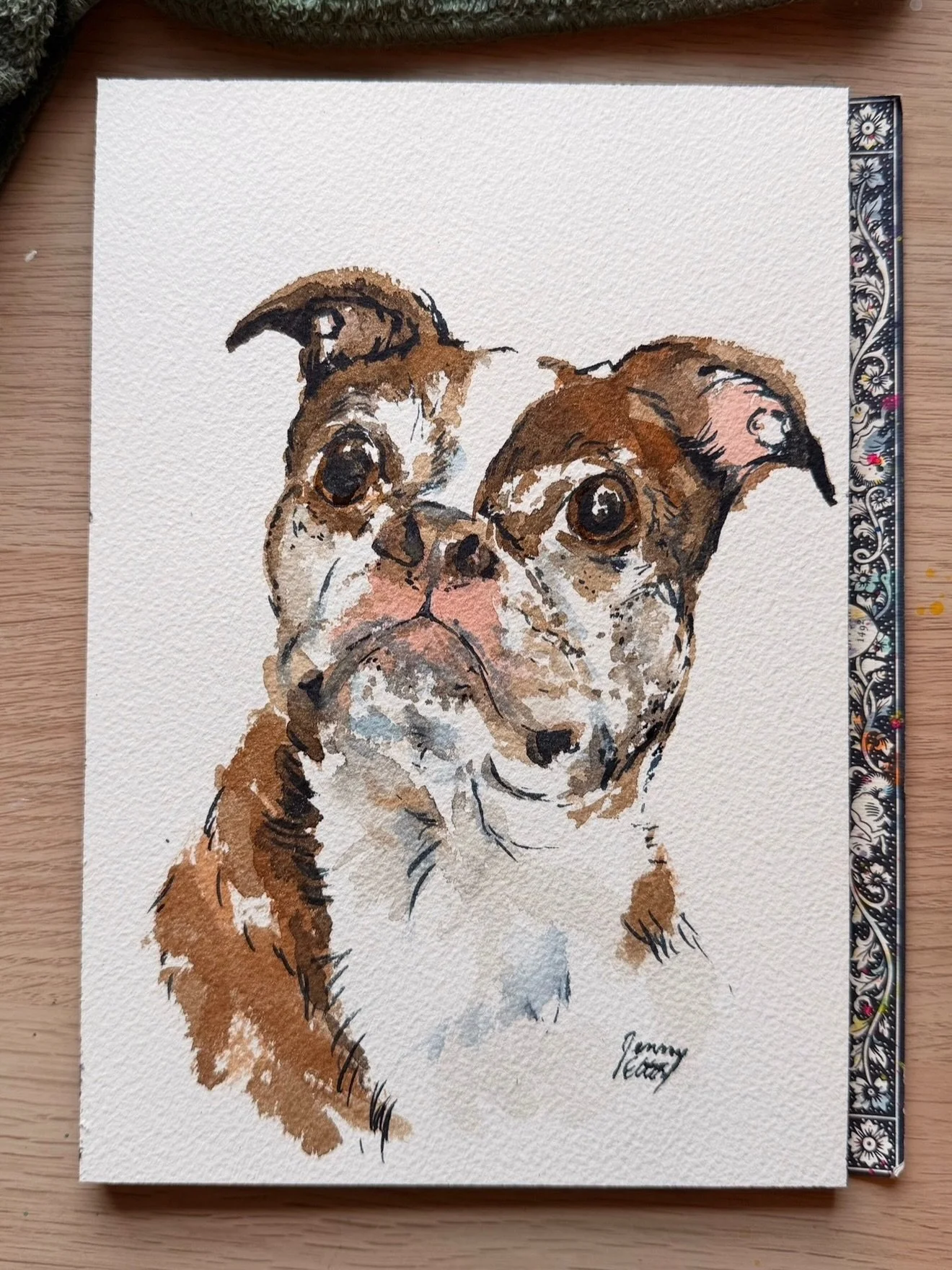 Looooooove love loved doing these pet portraits!! If you&rsquo;d like one, make my day and hmu! 😍🥰 🐶 🐱 🐦 

#petportrait #watercolorpetportrait #watercolorartist
