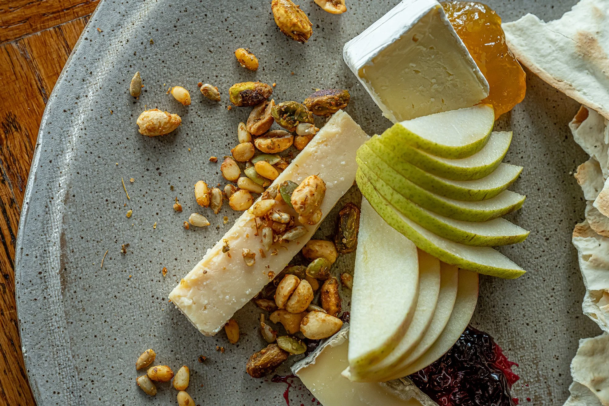  A selection of cheese, nuts and apples available at James Beard Award nominated East Nashville restaurant, Lockeland Table. You can share such things during our Community Hour…or eat it all yourself! 