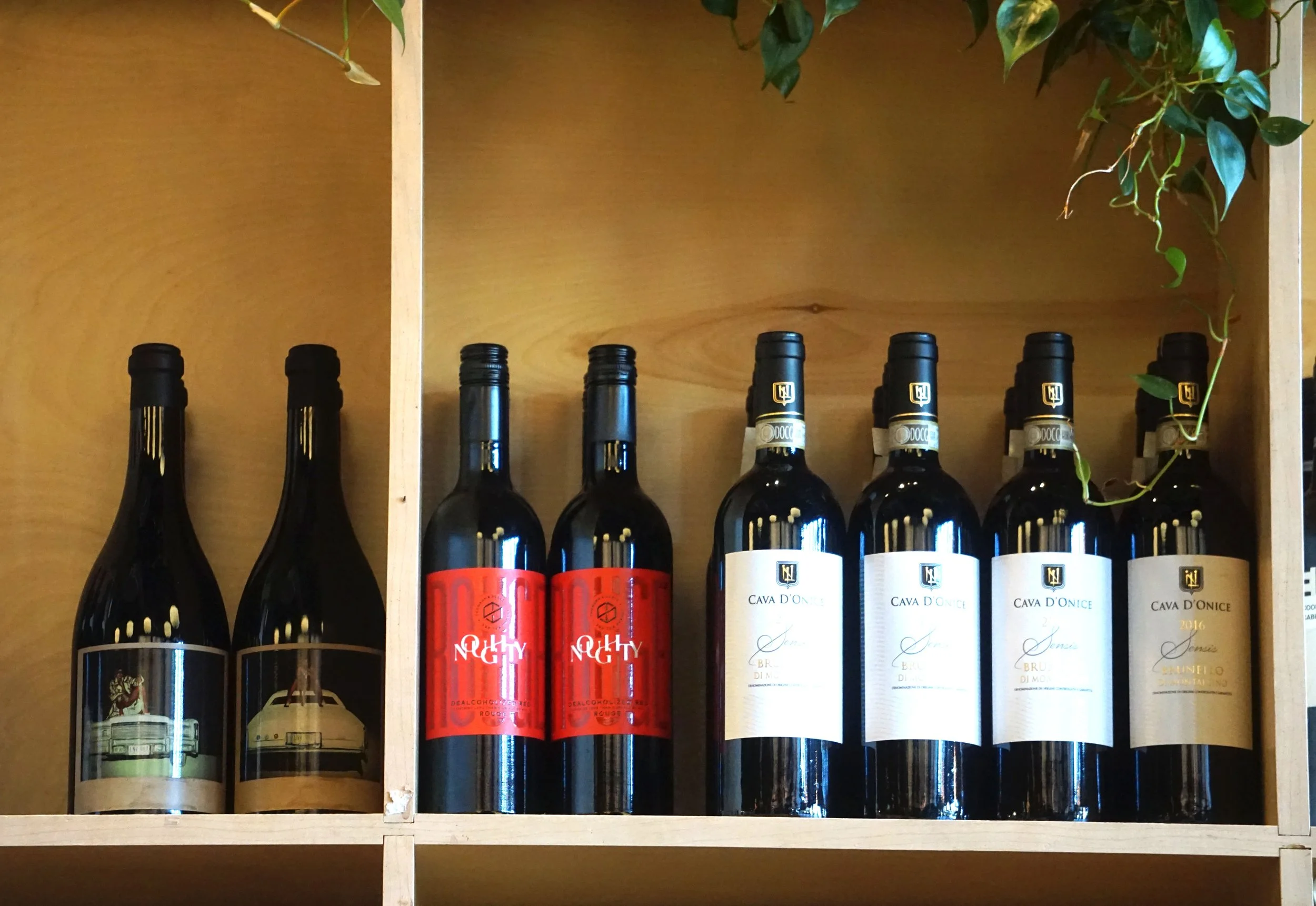  Just a small selection of our various wines, located on the shelf behind the bar at James Beard Award nominated East Nashville restaurant, Lockeland Table. 