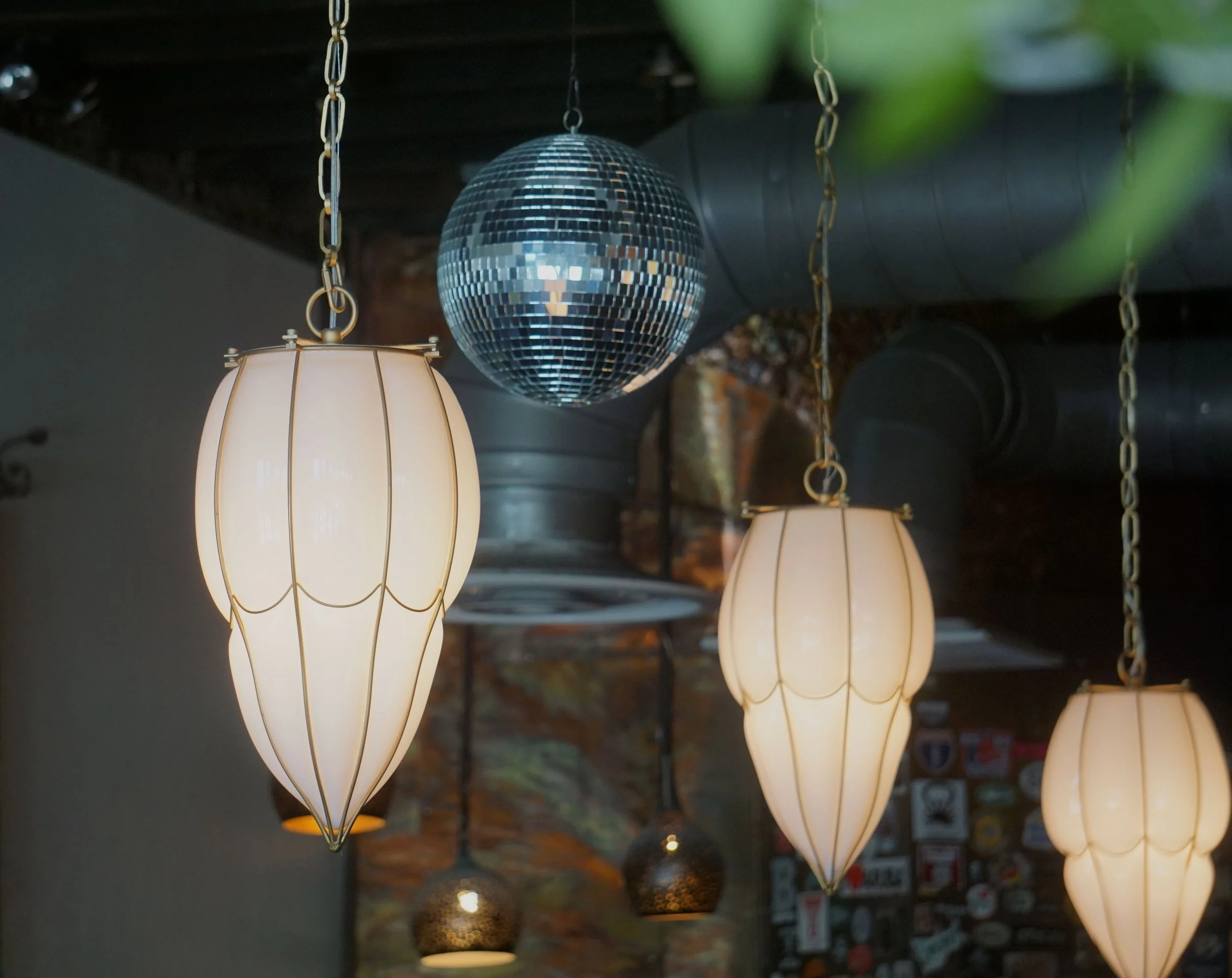  More of the signature light fixtures inside James Beard Award nominated East Nashville restaurant, Lockeland Table. 