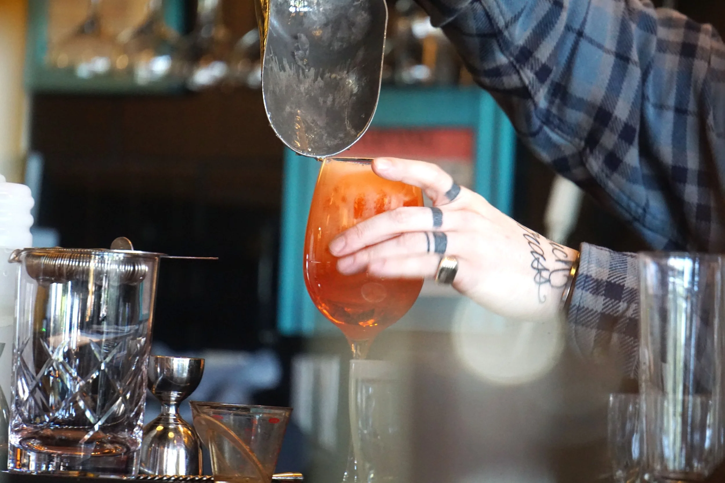 One of our many craft cocktails being created at the bar of James Beard Award nominated East Nashville restaurant, Lockeland Table. 